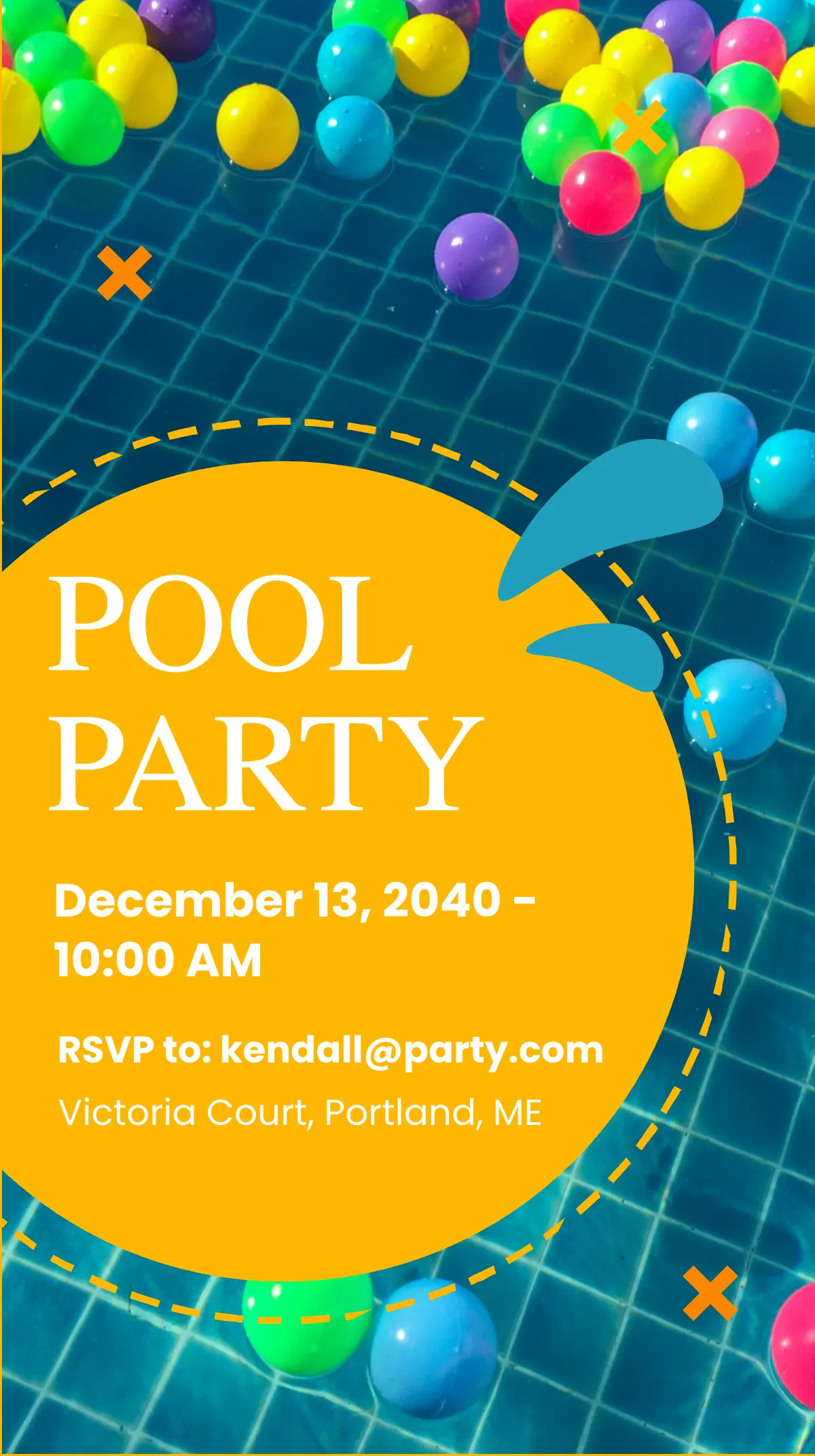 Free Pool Party Instagram Story Template to Edit Online
