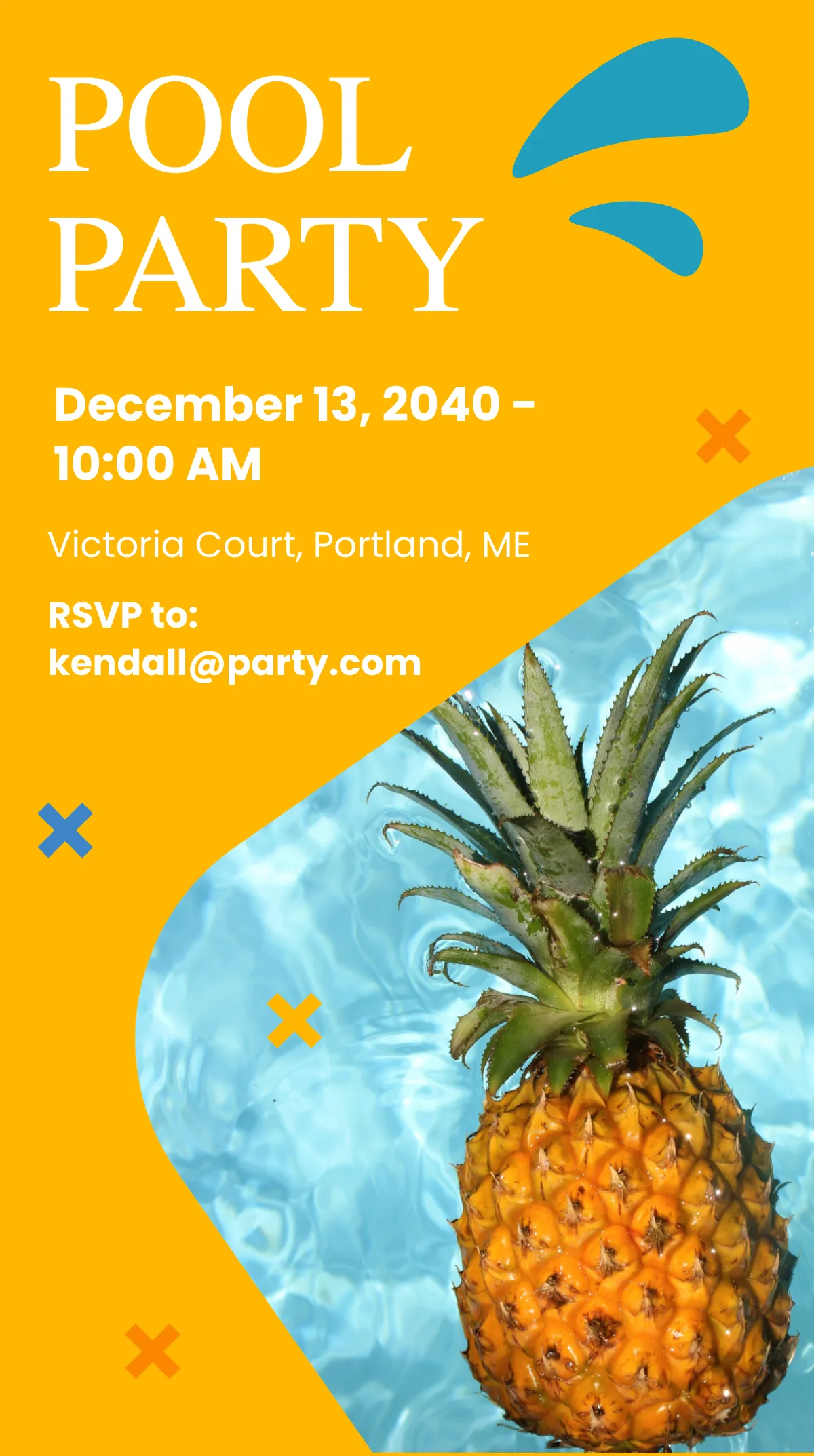 Free Pool Party Instagram Story Template to Edit Online