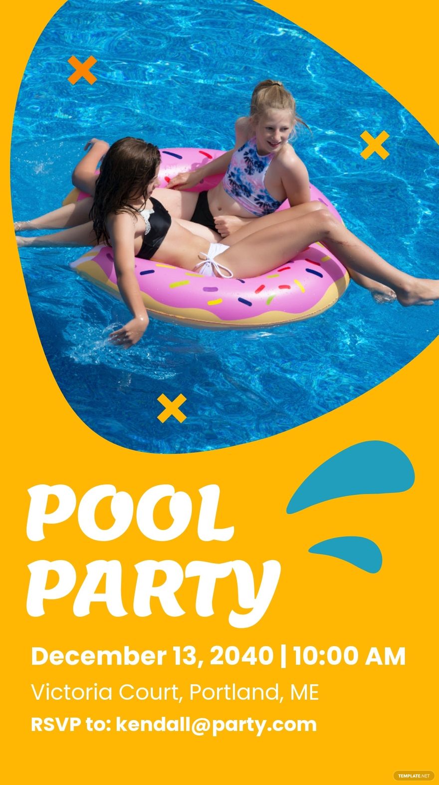 Free Pool Party Instagram Story Template