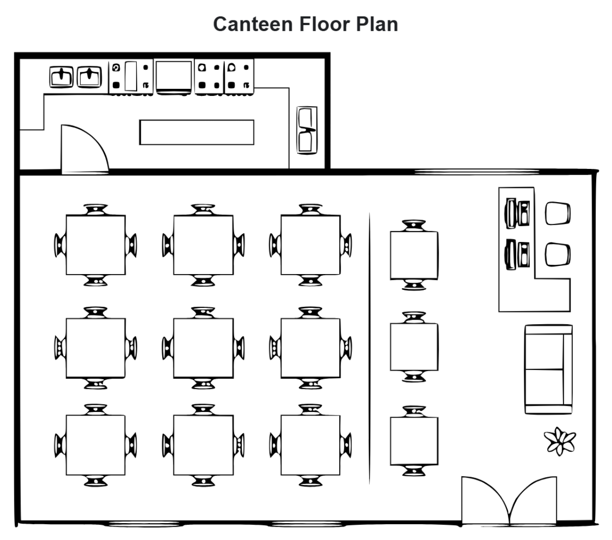 Free Canteen Floor Plan Template to Edit Online