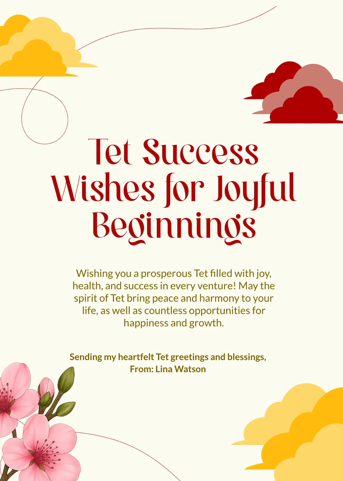 Free Tet Success Wishes Template to Edit Online