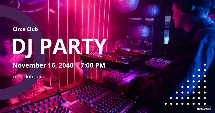 Free DJ Party Facebook Post Template