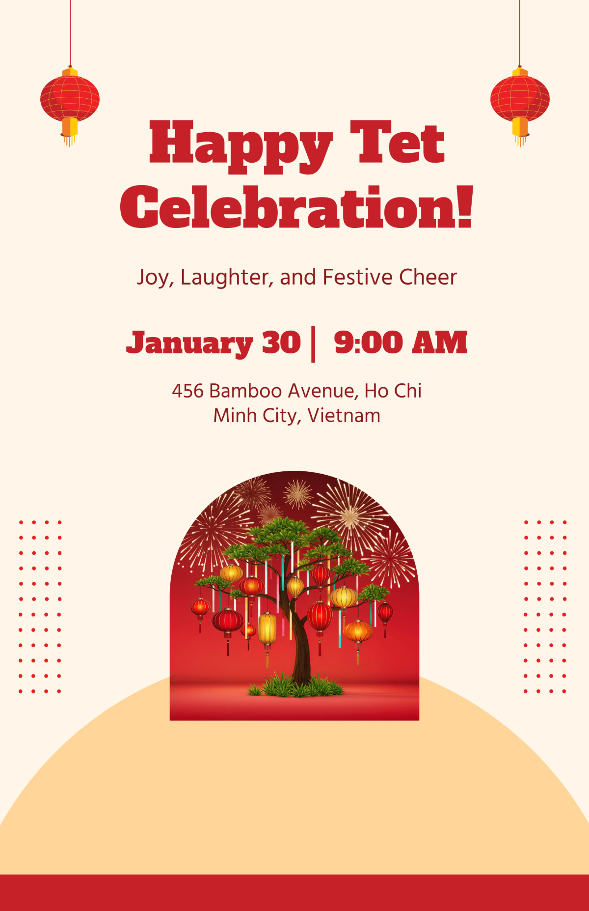 Free Happy Tet Poster Template to Edit Online