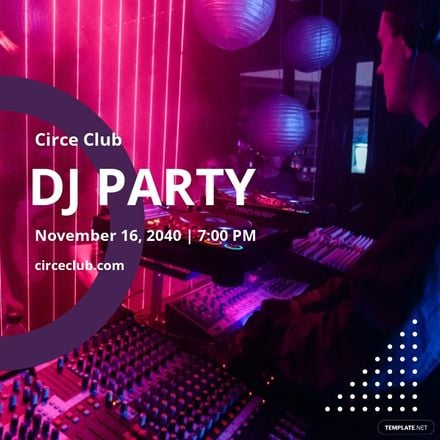 Free DJ Party Whatsapp Post Template