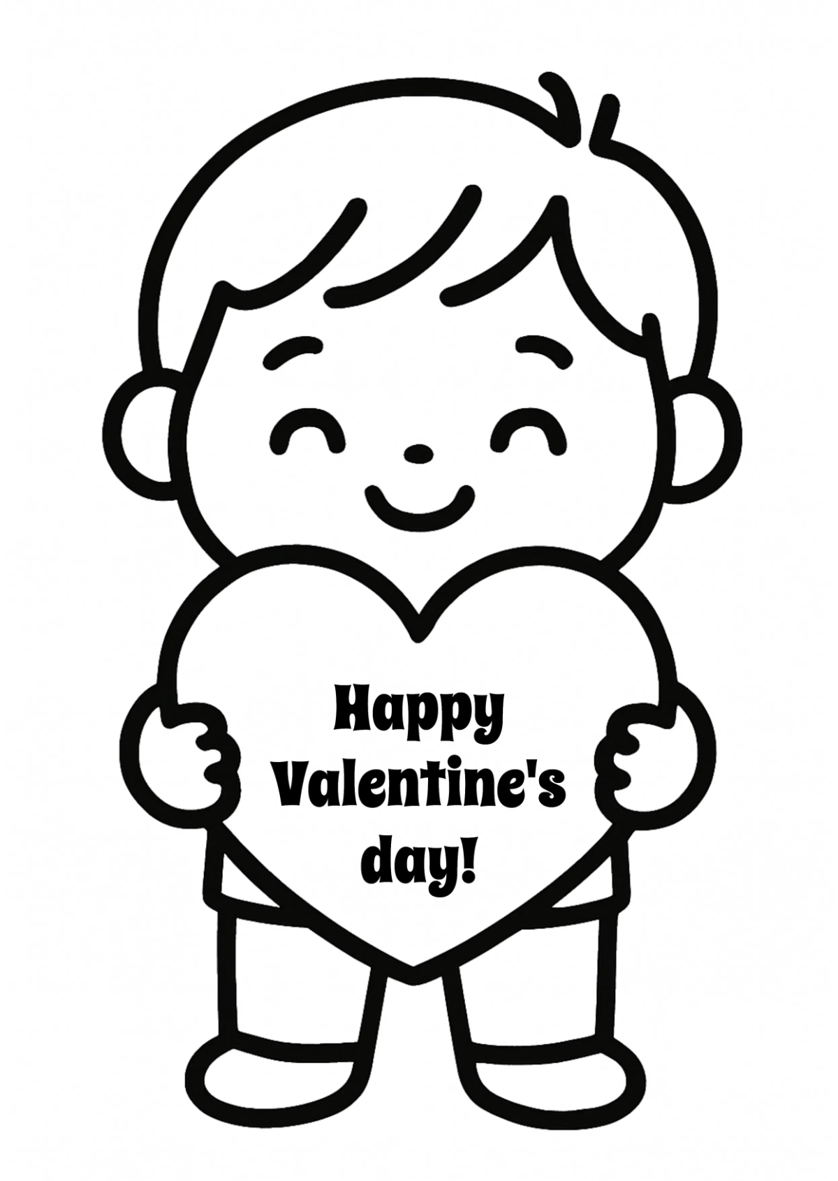 Free Kids Valentines Day Drawing Template to Edit Online
