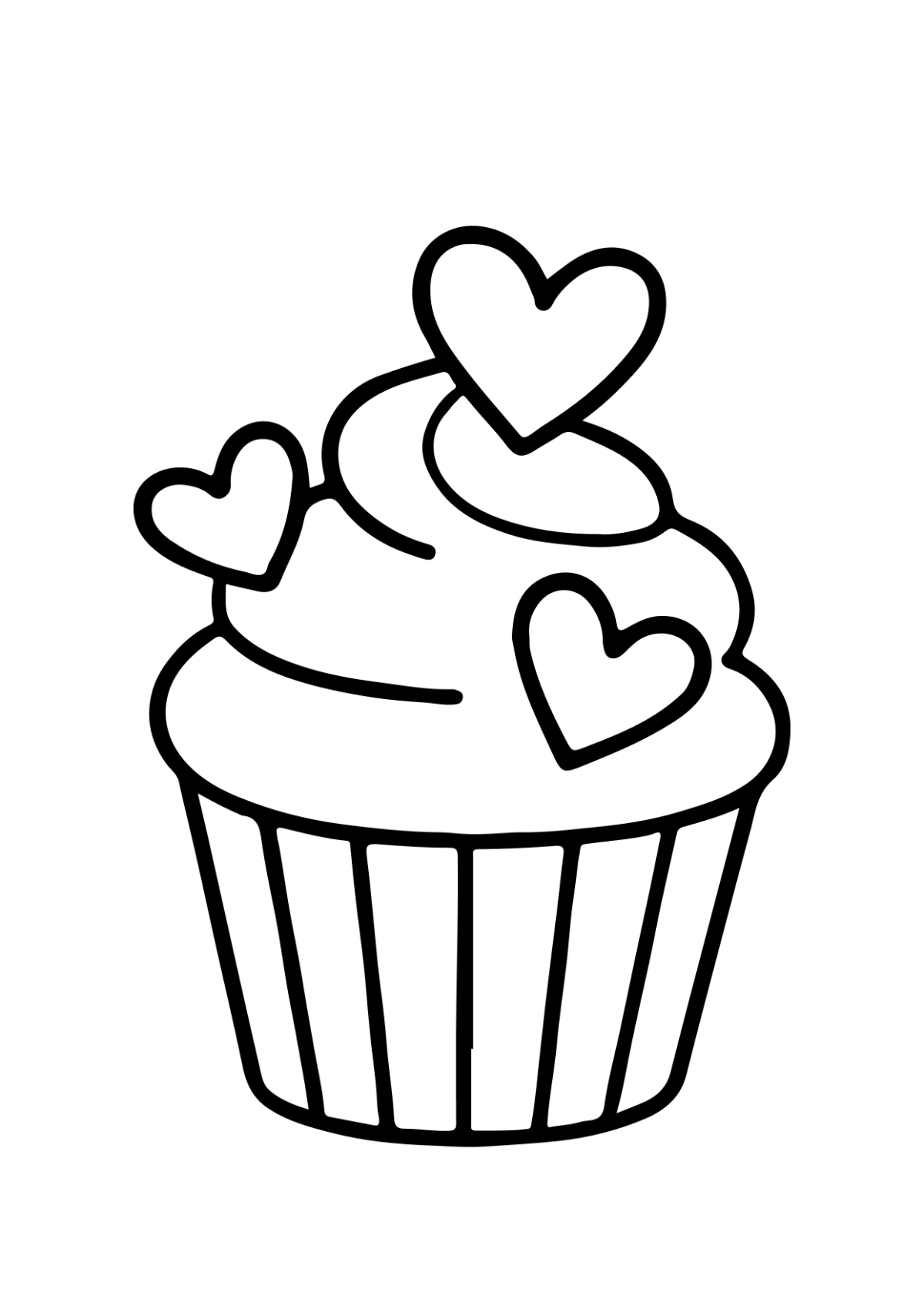 Free Cupcake Valentines Day Drawing Template to Edit Online