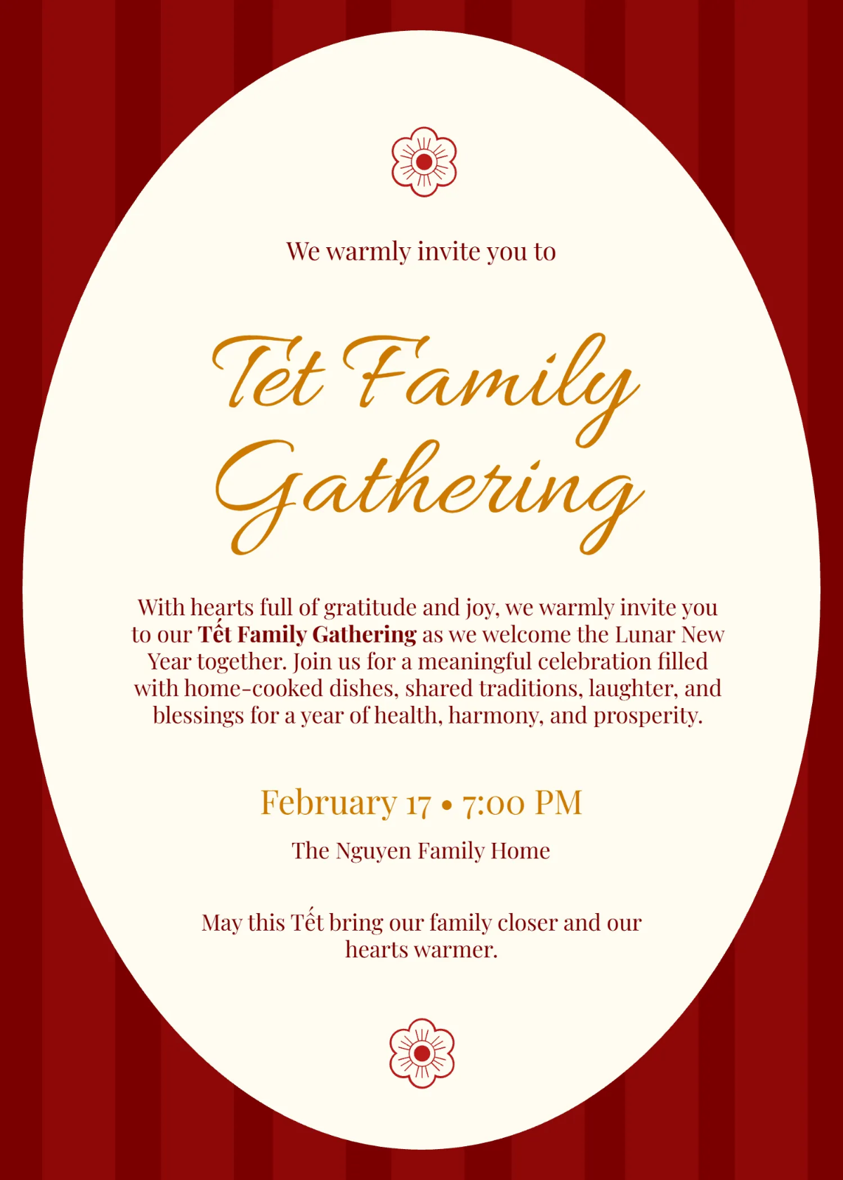 Free Tet Family Gathering Invitation Template to Edit Online Free Tet Family Gathering Invitation Template to Edit Online