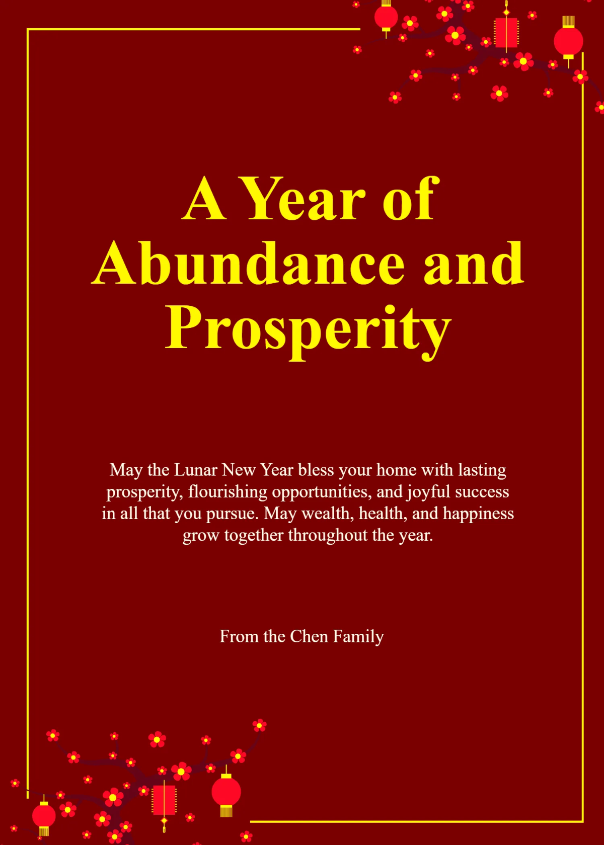 Free Chinese New Year Prosperity Wishes Template to Edit Online Free Chinese New Year Prosperity Wishes Template to Edit Online