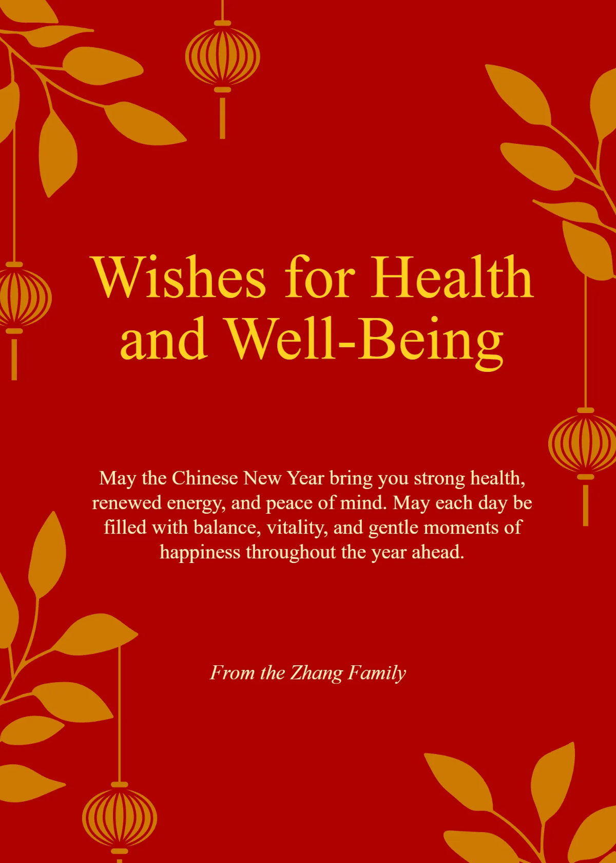 Free Chinese New Year Good Health Wishes Template to Edit Online Free Chinese New Year Good Health Wishes Template to Edit Online