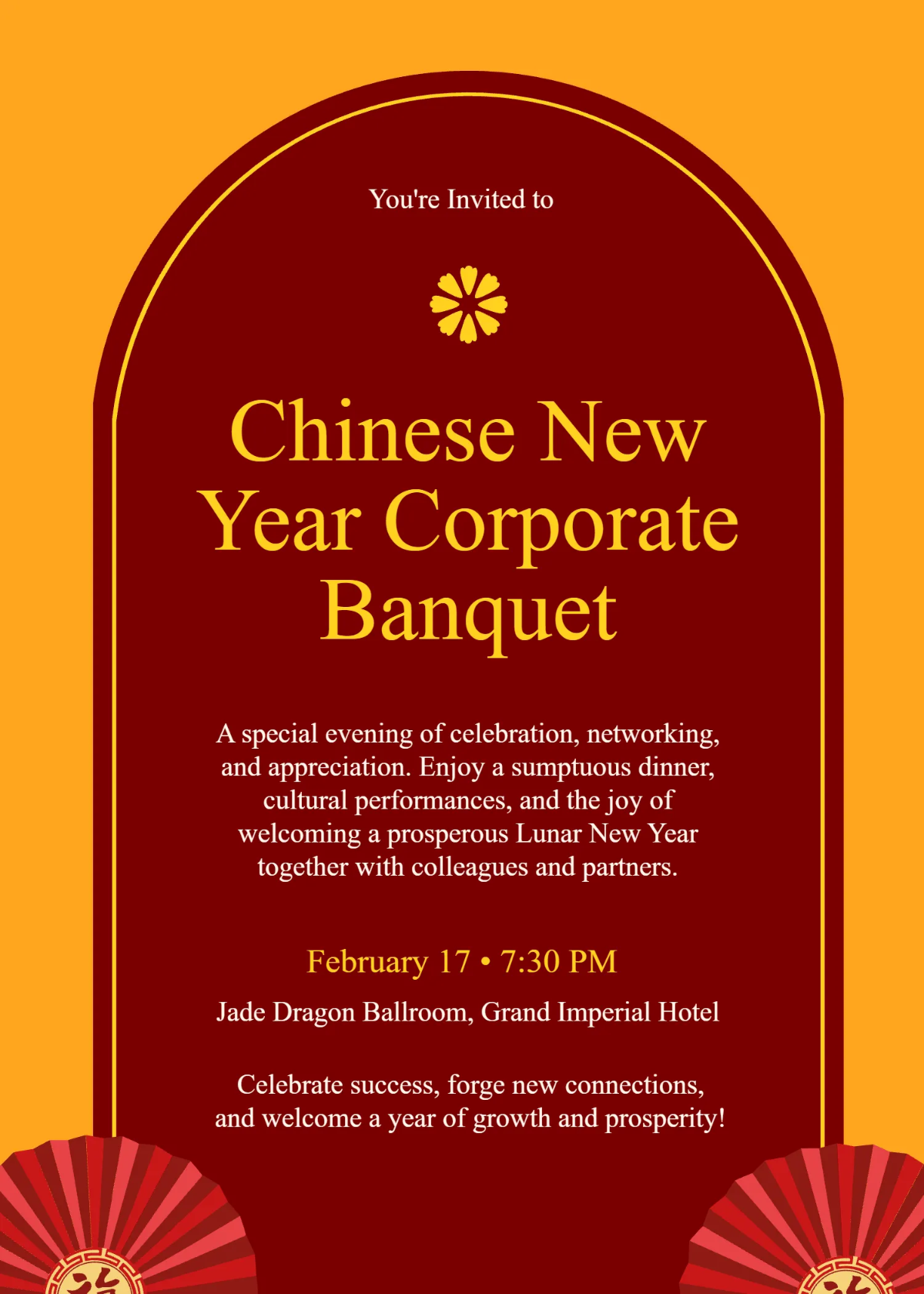 Free Chinese New Year Corporate Banquet Invitation Template to Edit Online Free Chinese New Year Corporate Banquet Invitation Template to Edit Online