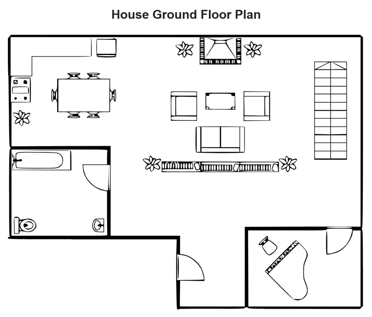 Free House Ground Floor Plan Template to Edit Online