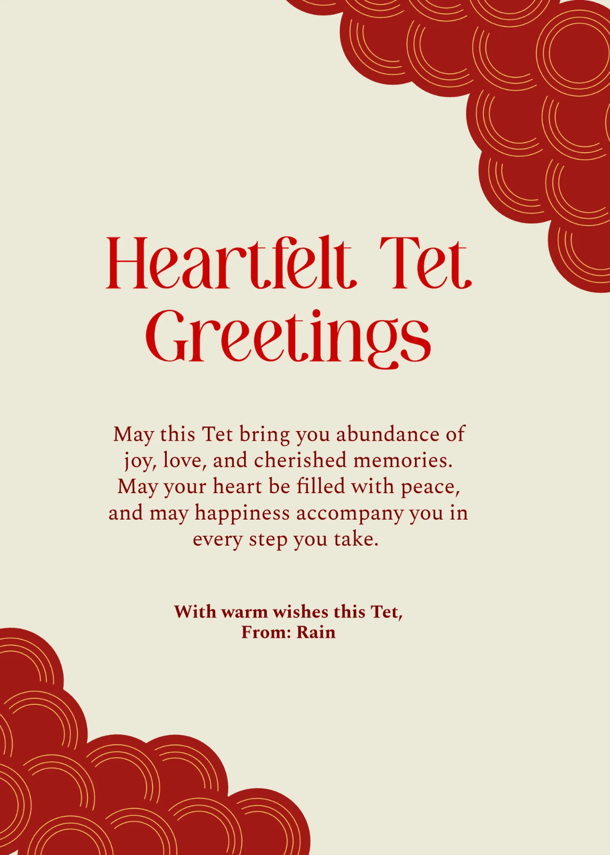 Free Heartfelt Tet Wishes Template to Edit Online