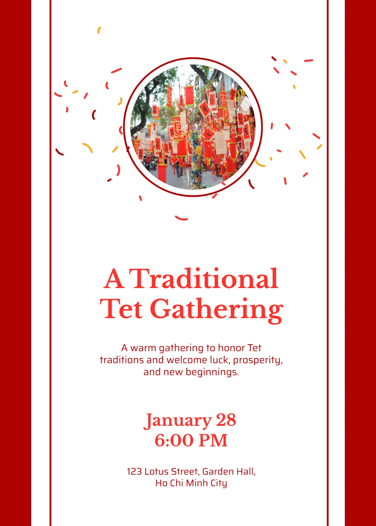 Free Traditional Tet Invitation Template to Edit Online Free Traditional Tet Invitation Template to Edit Online