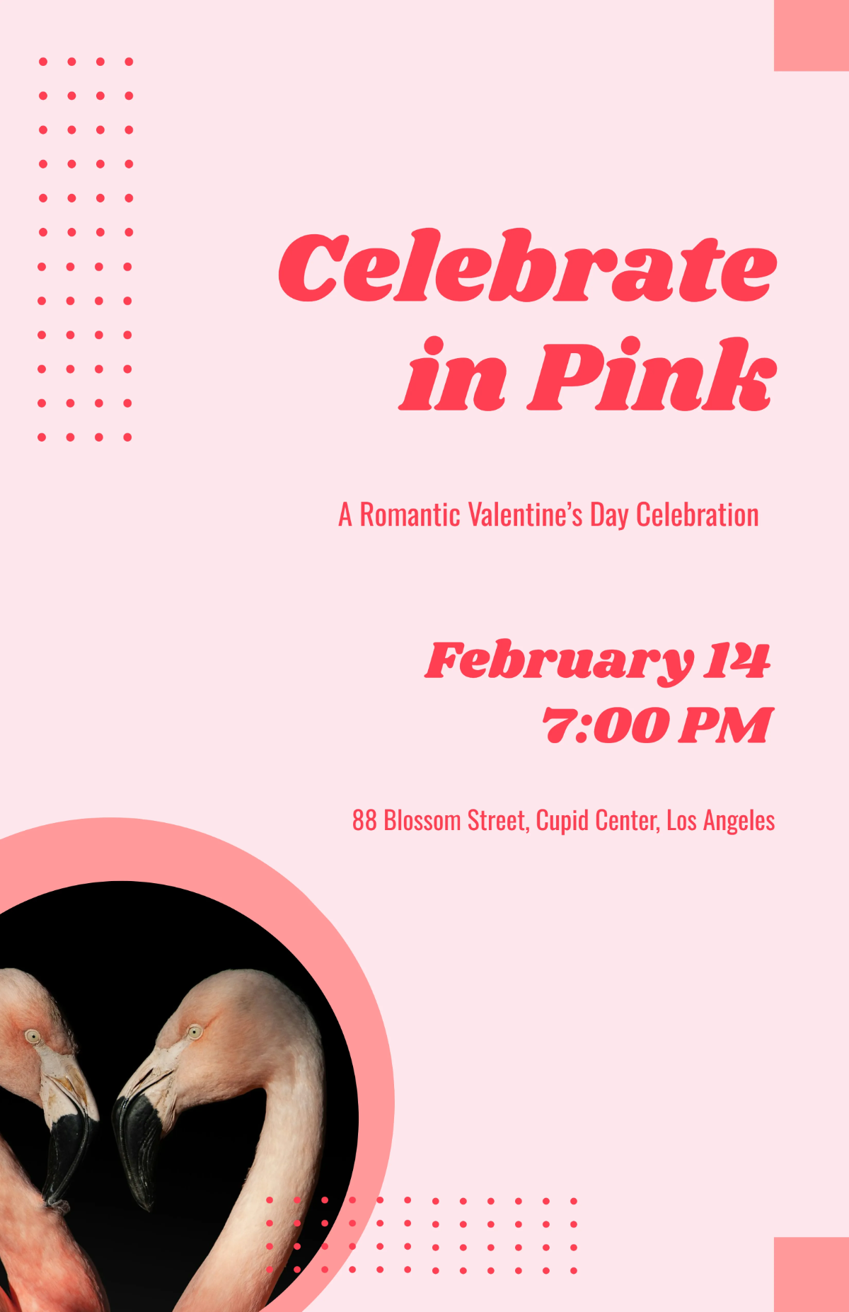 Free Pink Valentines Day Poster Template to Edit Online