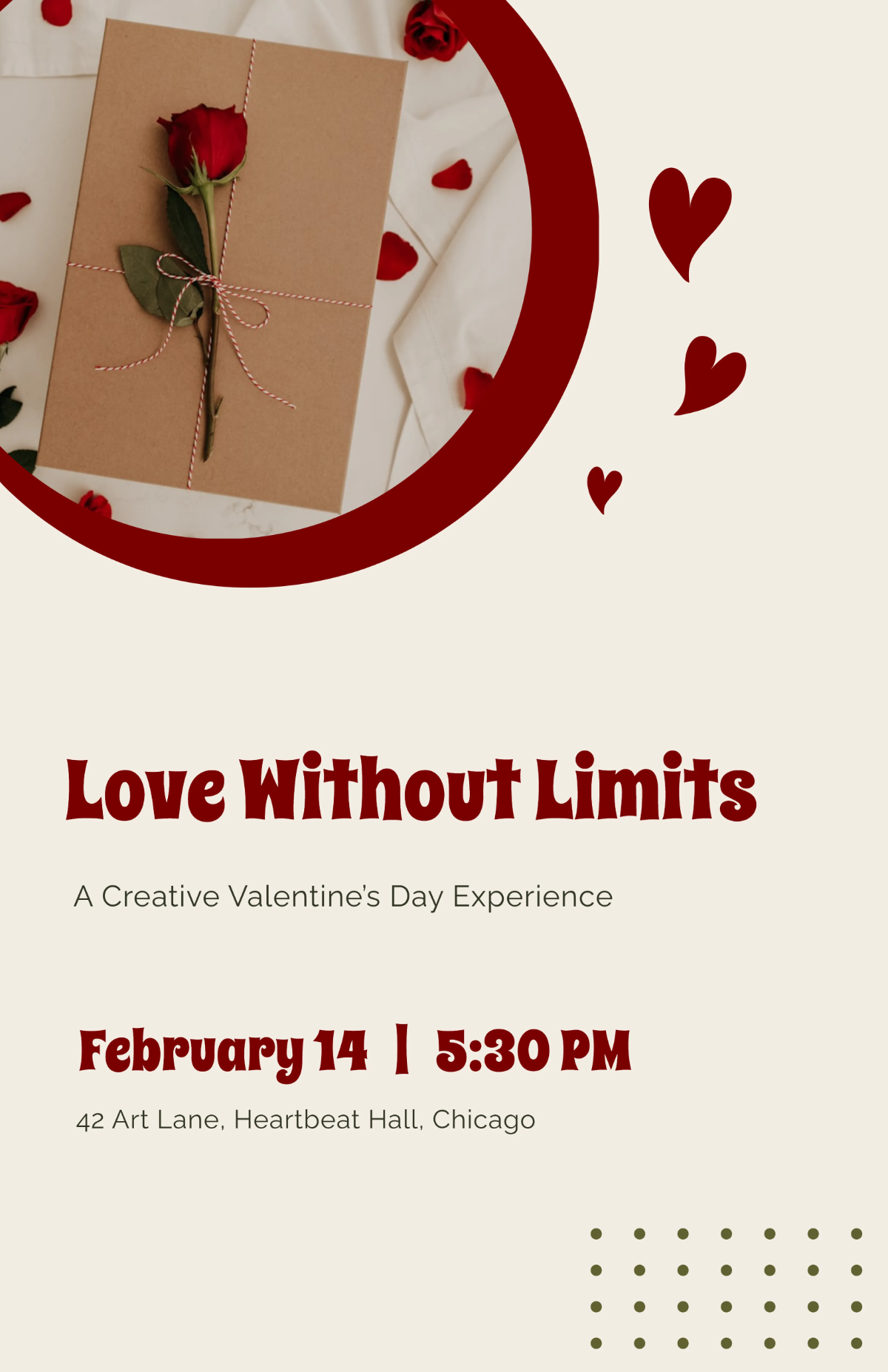 Free Creative Valentines Day Poster Template to Edit Online