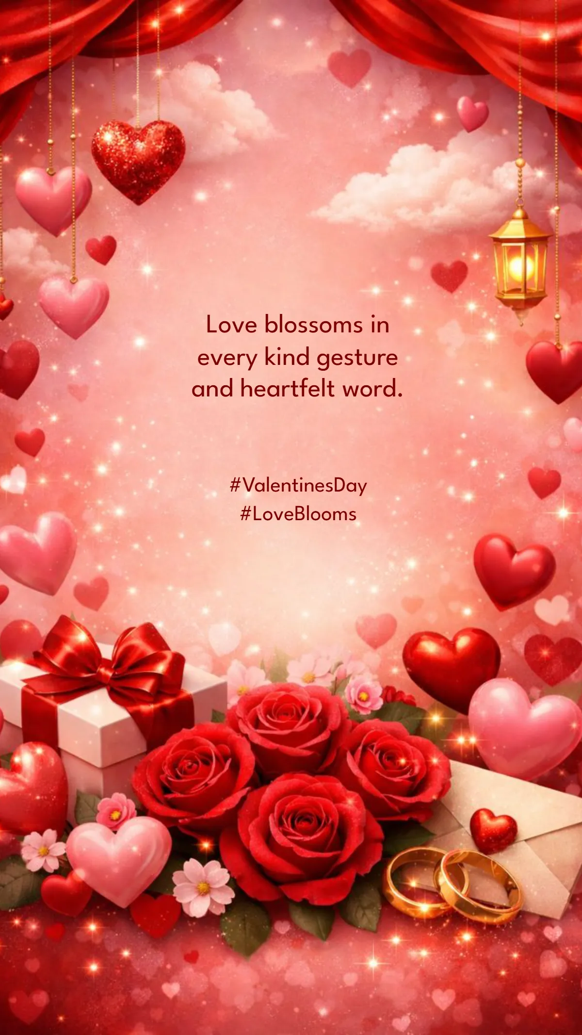 Floral Valentines Day Quote Template