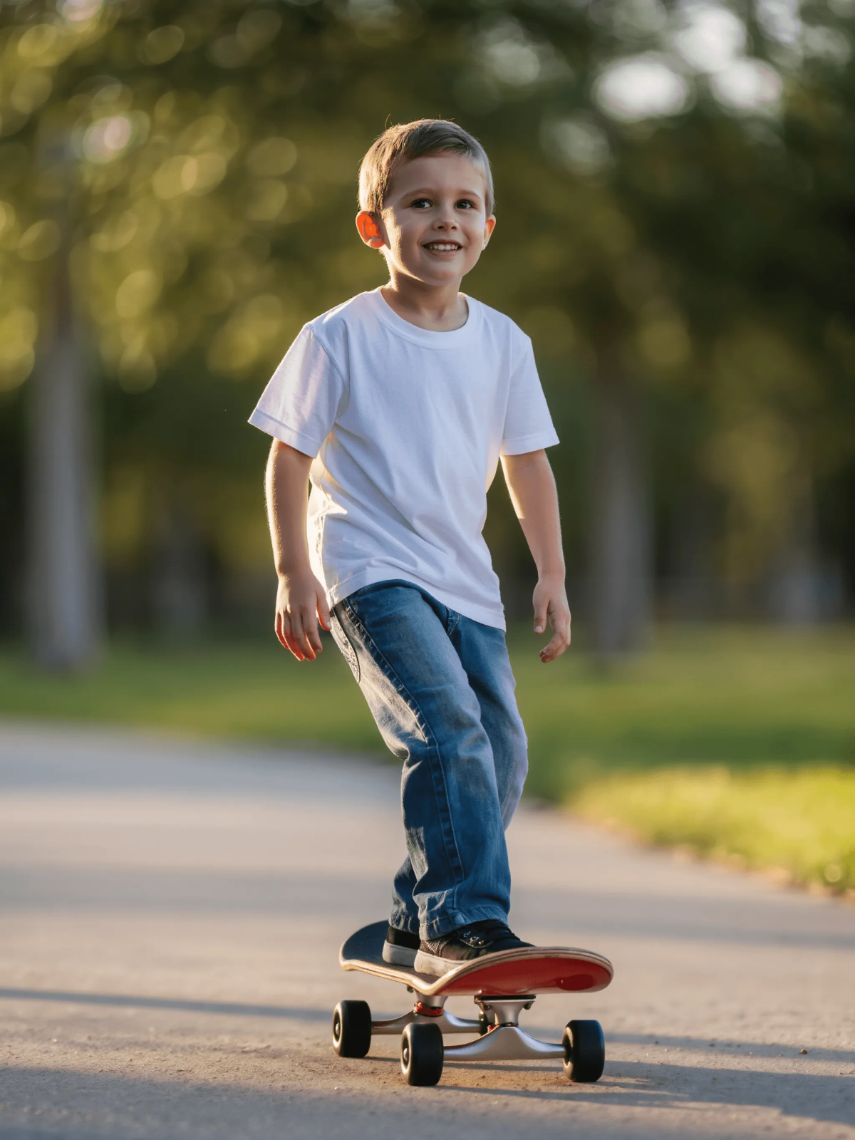 Free Little Boy on a Skateboard Portrait to Edit Online