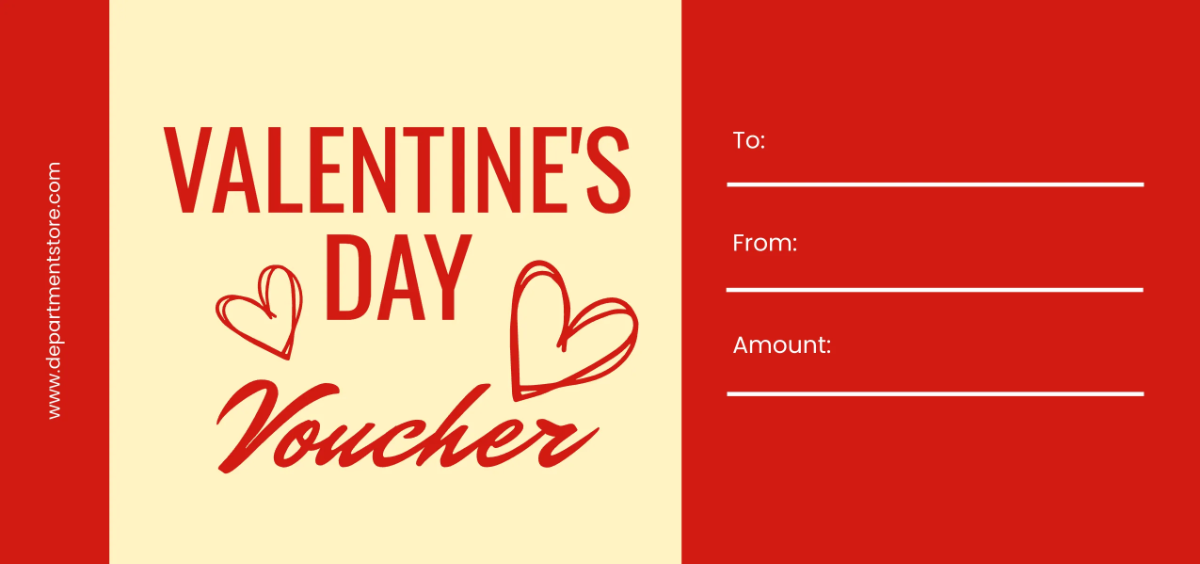 Free Valentines Day Blank  Voucher Template to Edit Online