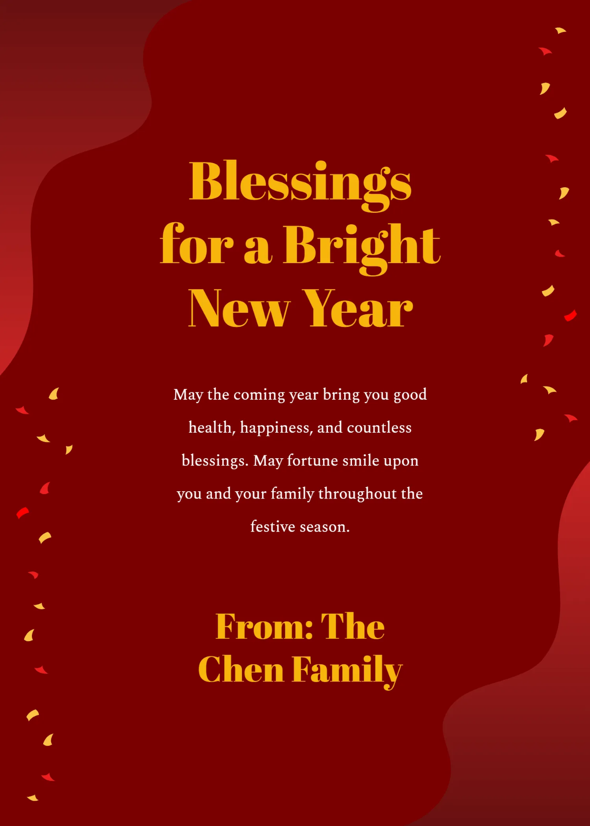 Free Chinese New Year Blessings Wishes Template to Edit Online Free Chinese New Year Blessings Wishes Template to Edit Online