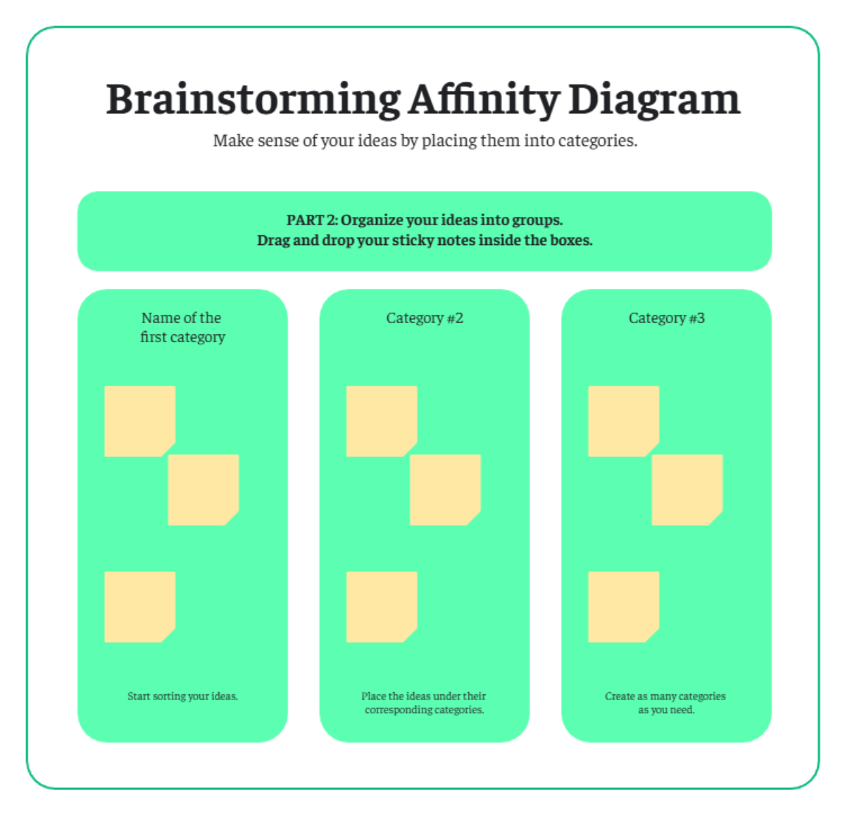 Free Brainstorm Affinity Diagram Whiteboard Template to Edit Online