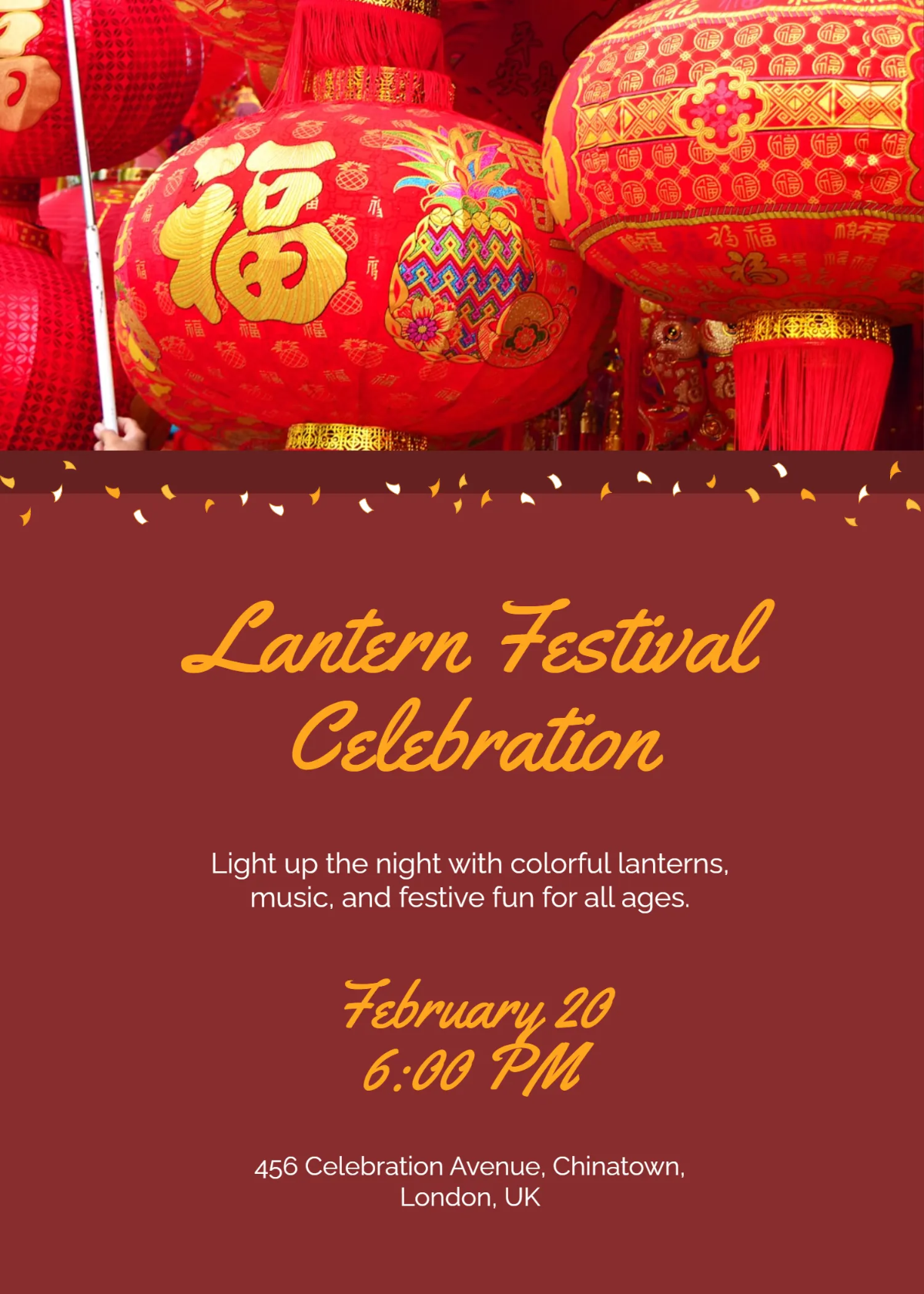Free Chinese New Year Lantern Festival Invitation Template to Edit Online Free Chinese New Year Lantern Festival Invitation Template to Edit Online