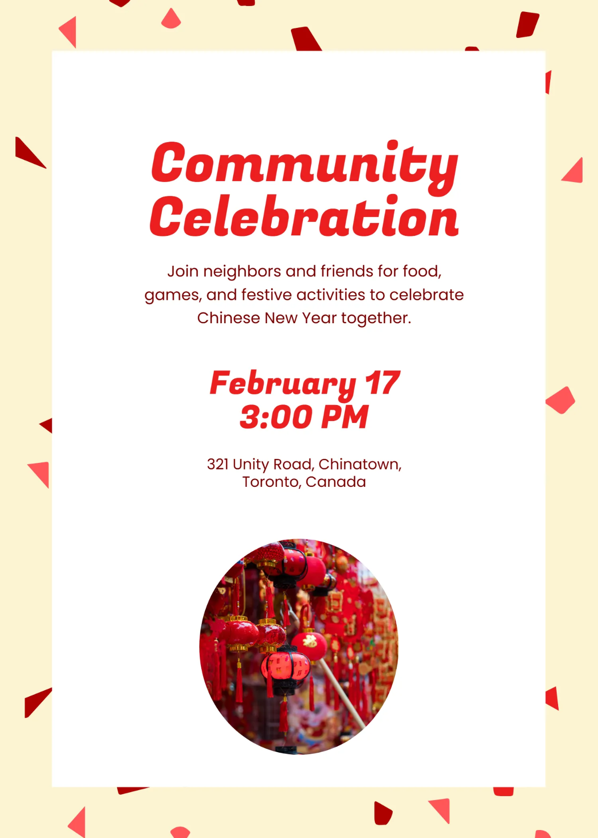 Free Chinese New Year Community Gathering Invitation Template to Edit Online Free Chinese New Year Community Gathering Invitation Template to Edit Online