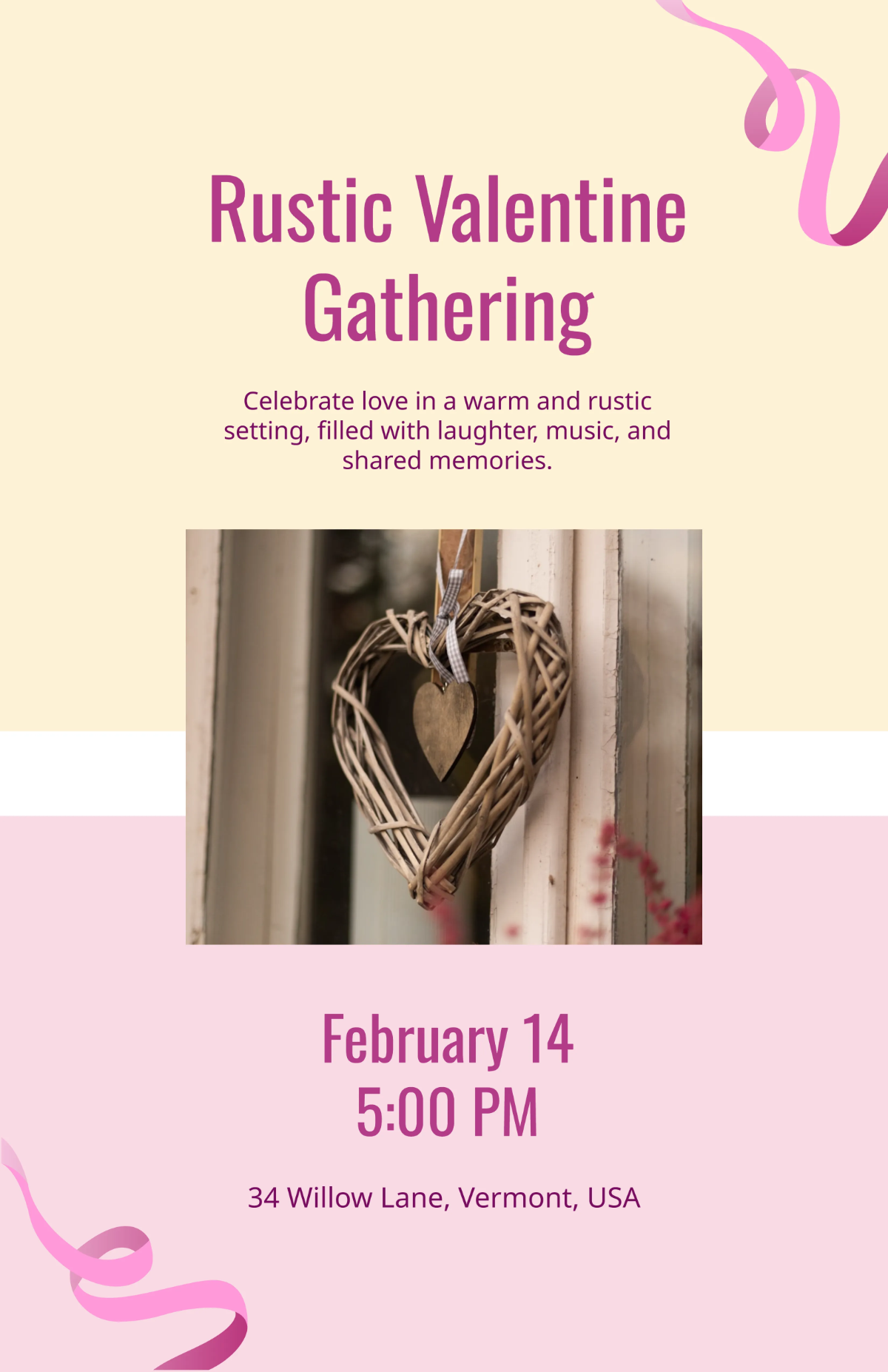 Free Rustic Valentines Day Poster Template to Edit Online