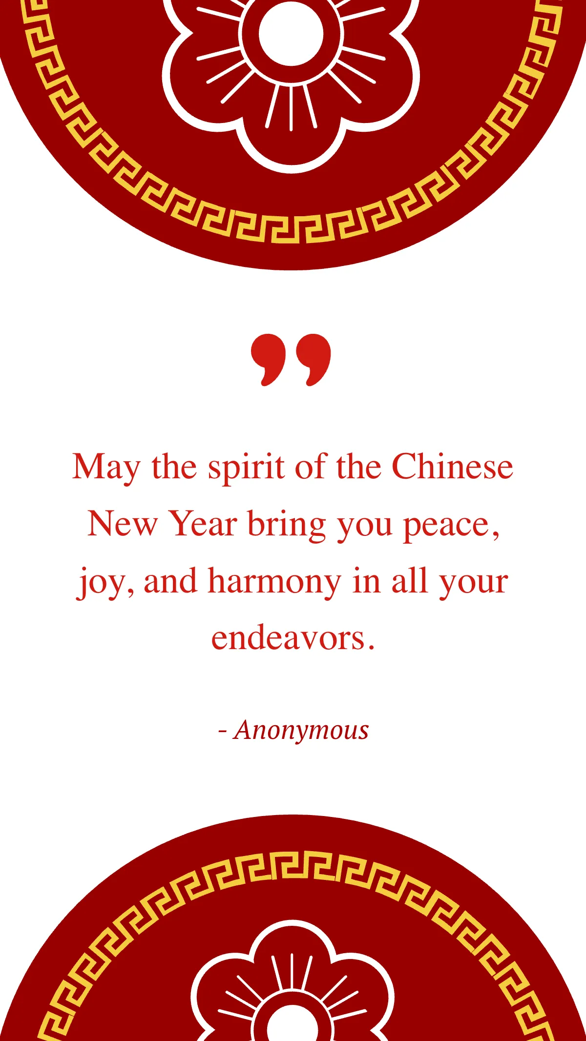 Chinese New Year Peace Quote Template