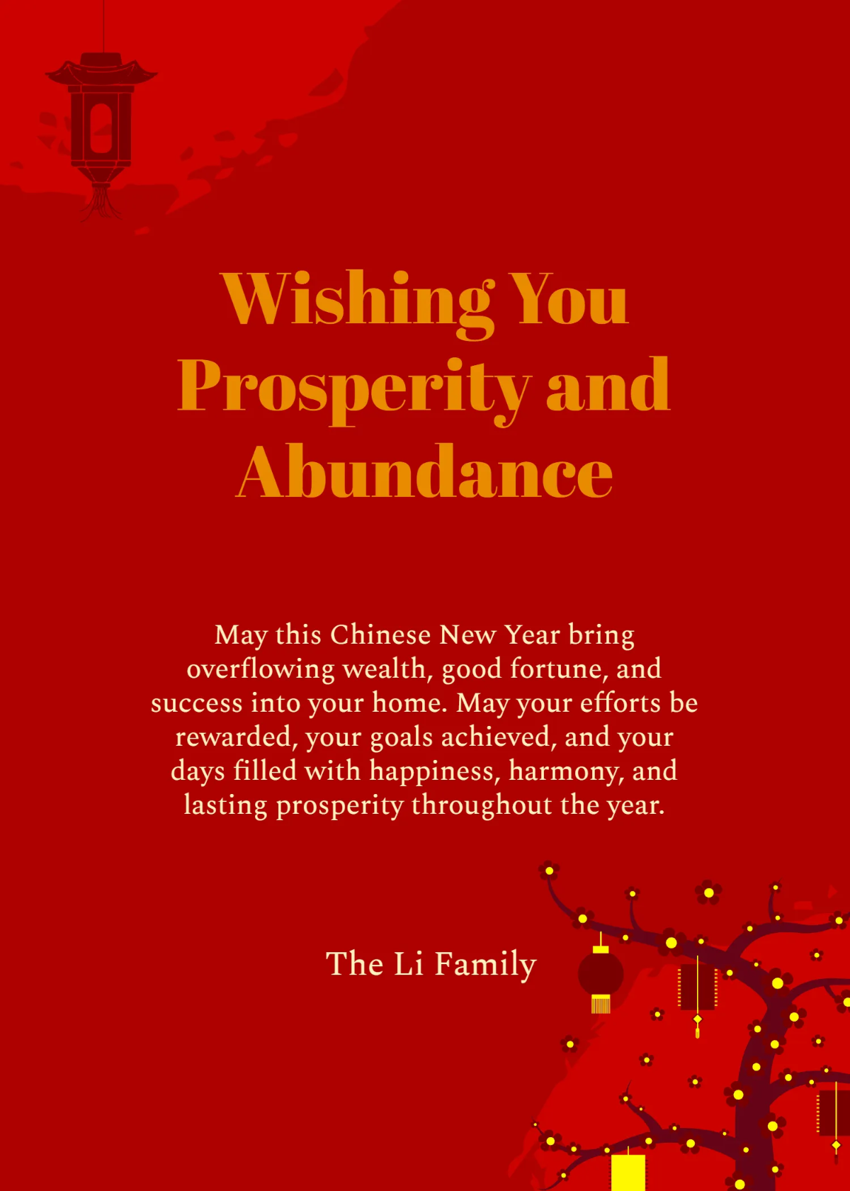 Free Chinese New Year Wealth Wishes Template to Edit Online Free Chinese New Year Wealth Wishes Template to Edit Online