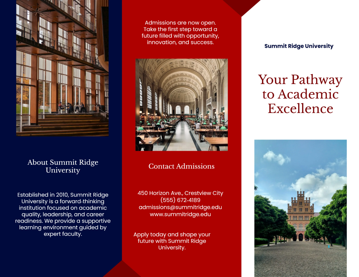 Free Modern College Admission Brochure Template to Edit Online