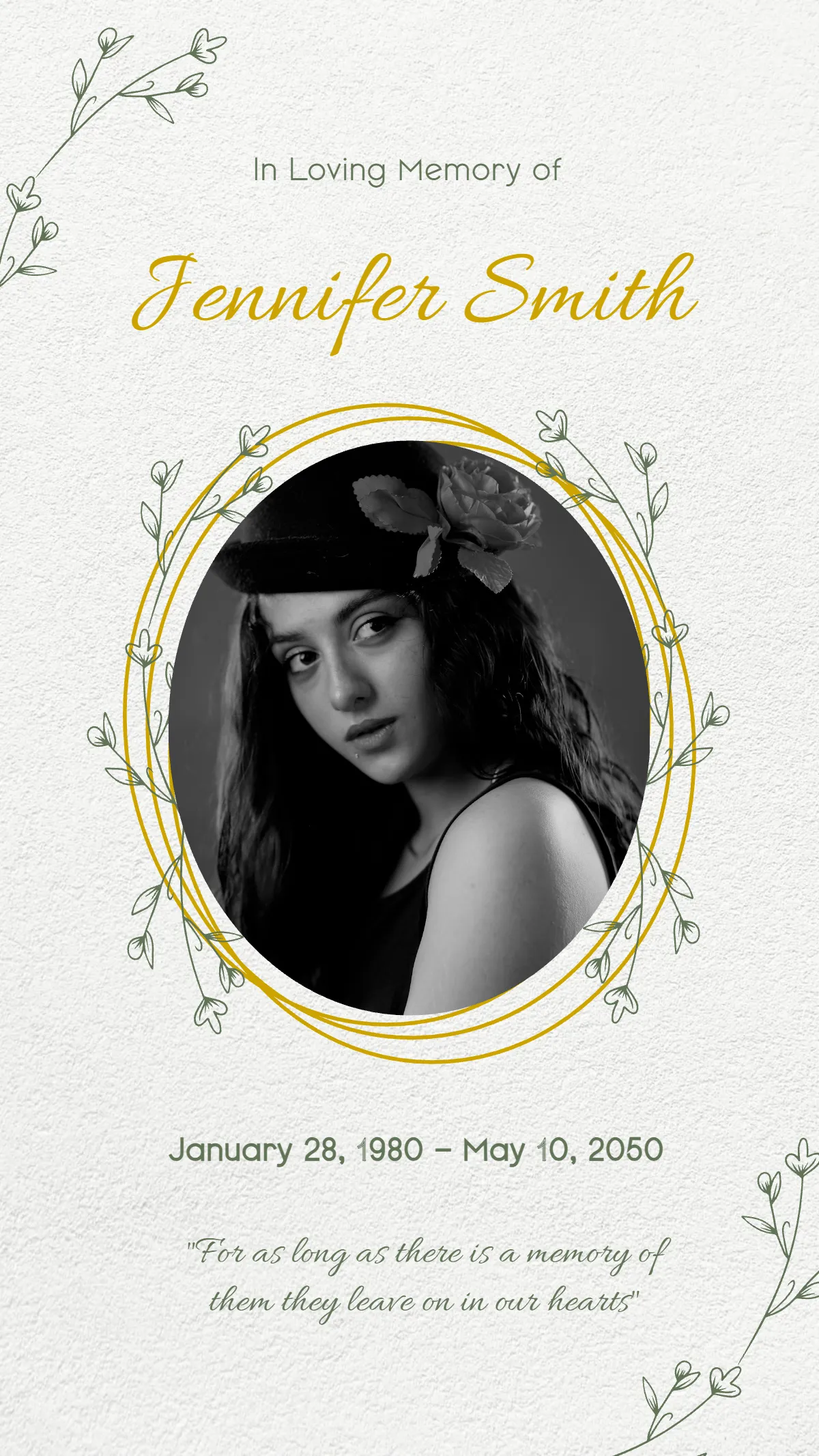 Free Aesthetic In Loving Memory Fb Story Template to Edit Online