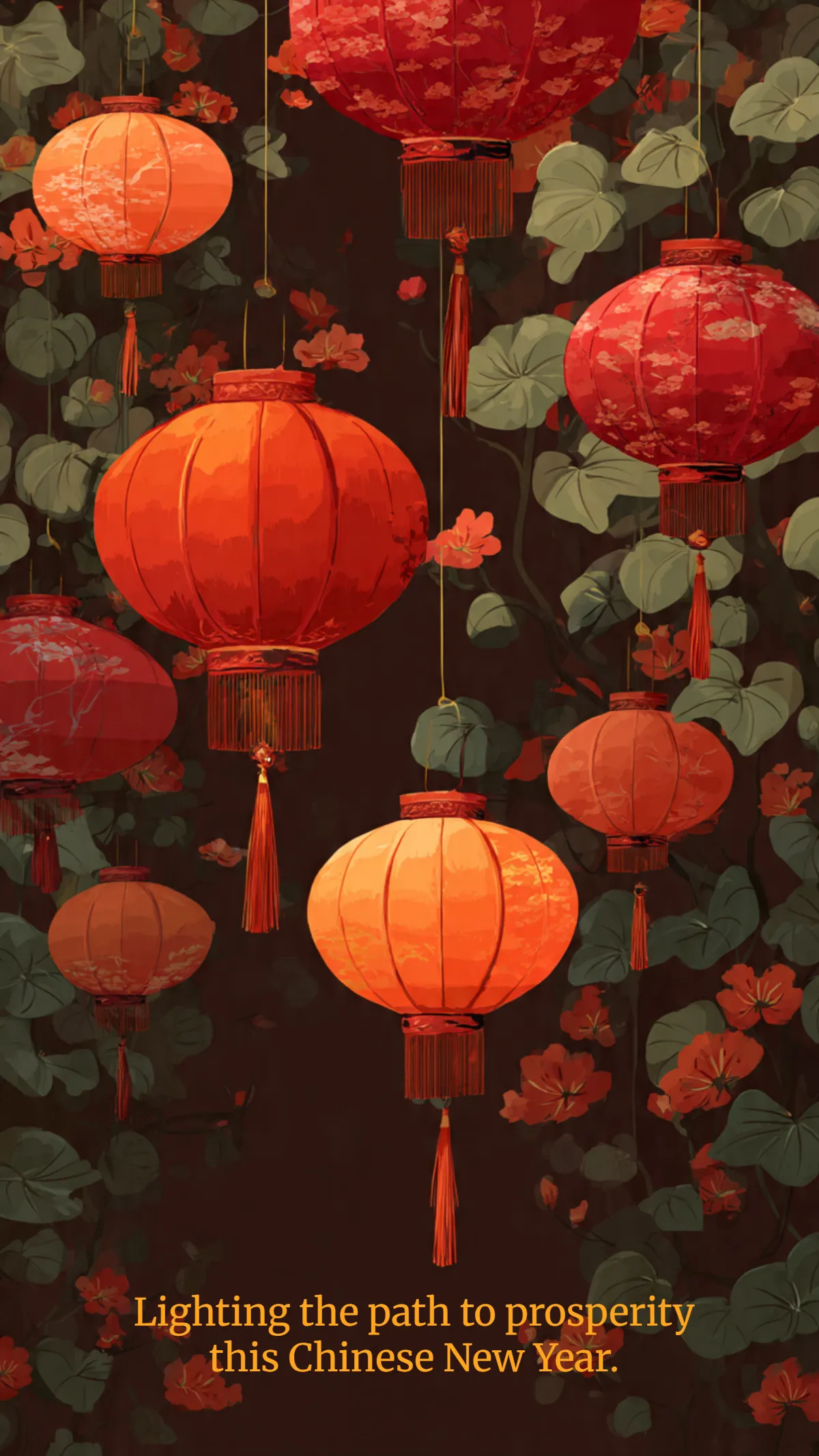 Chinese New Year Lantern Wallpaper Template