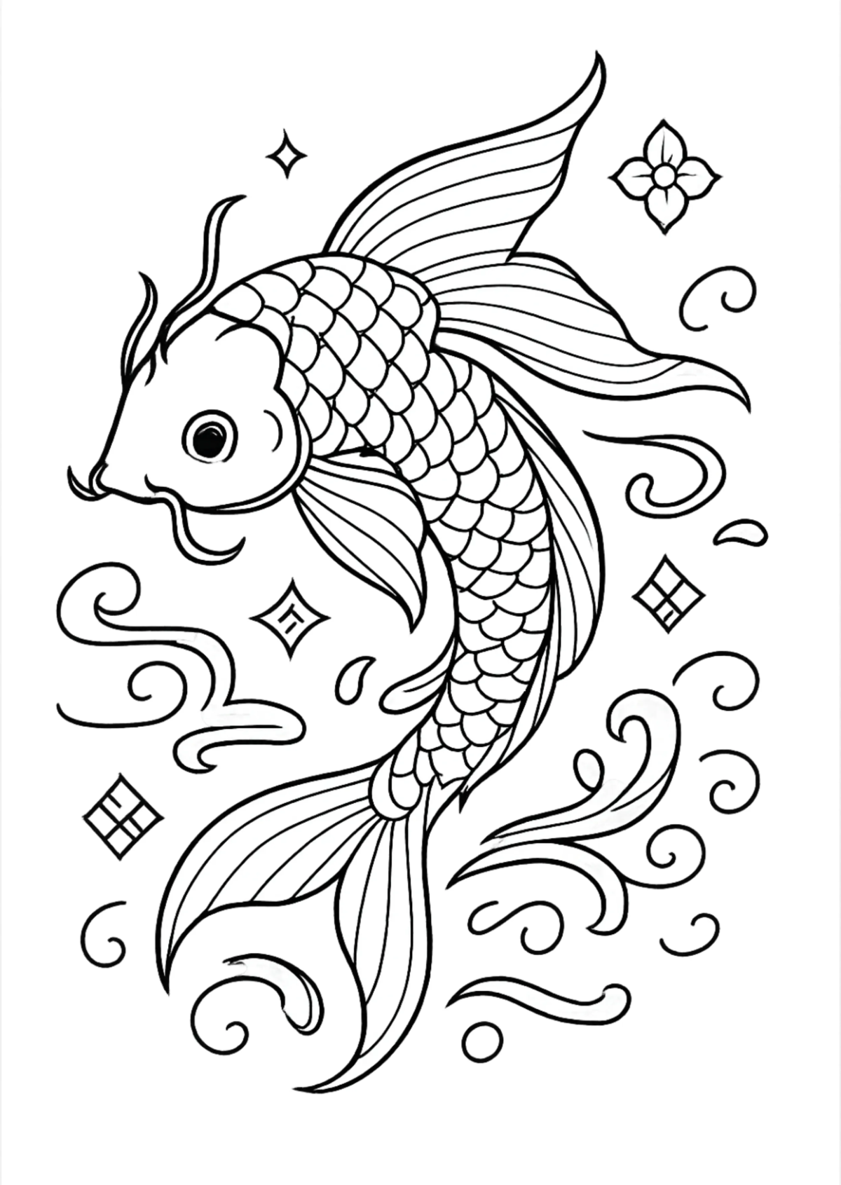 Free Chinese New Year Koi Fish Drawing Template to Edit Online