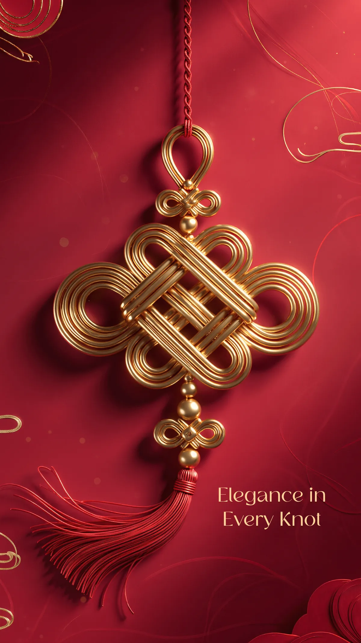 Free Chinese New Year Knot Wallpaper Template to Edit Online