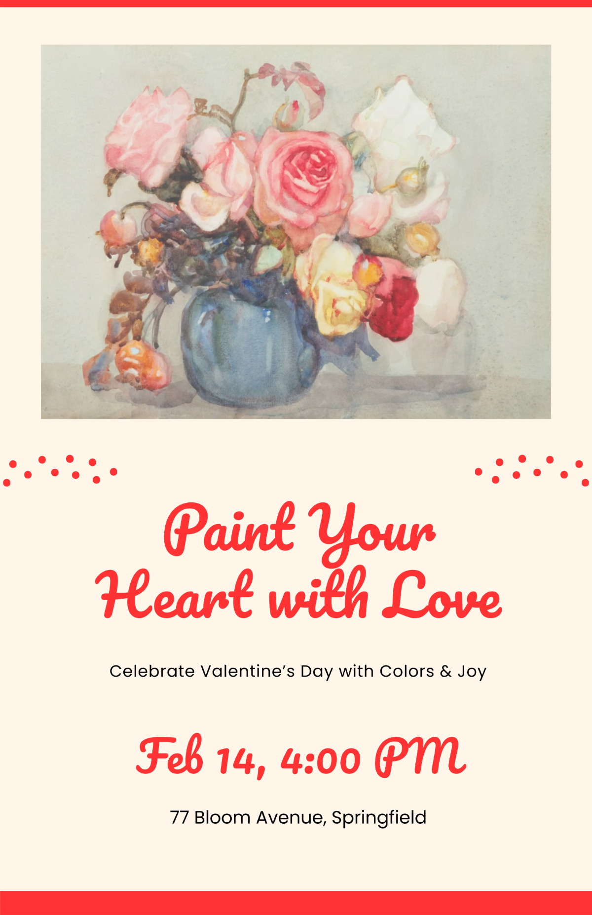 Free Water Color Valentines Day Poster Template to Edit Online Free Water Color Valentines Day Poster Template to Edit Online