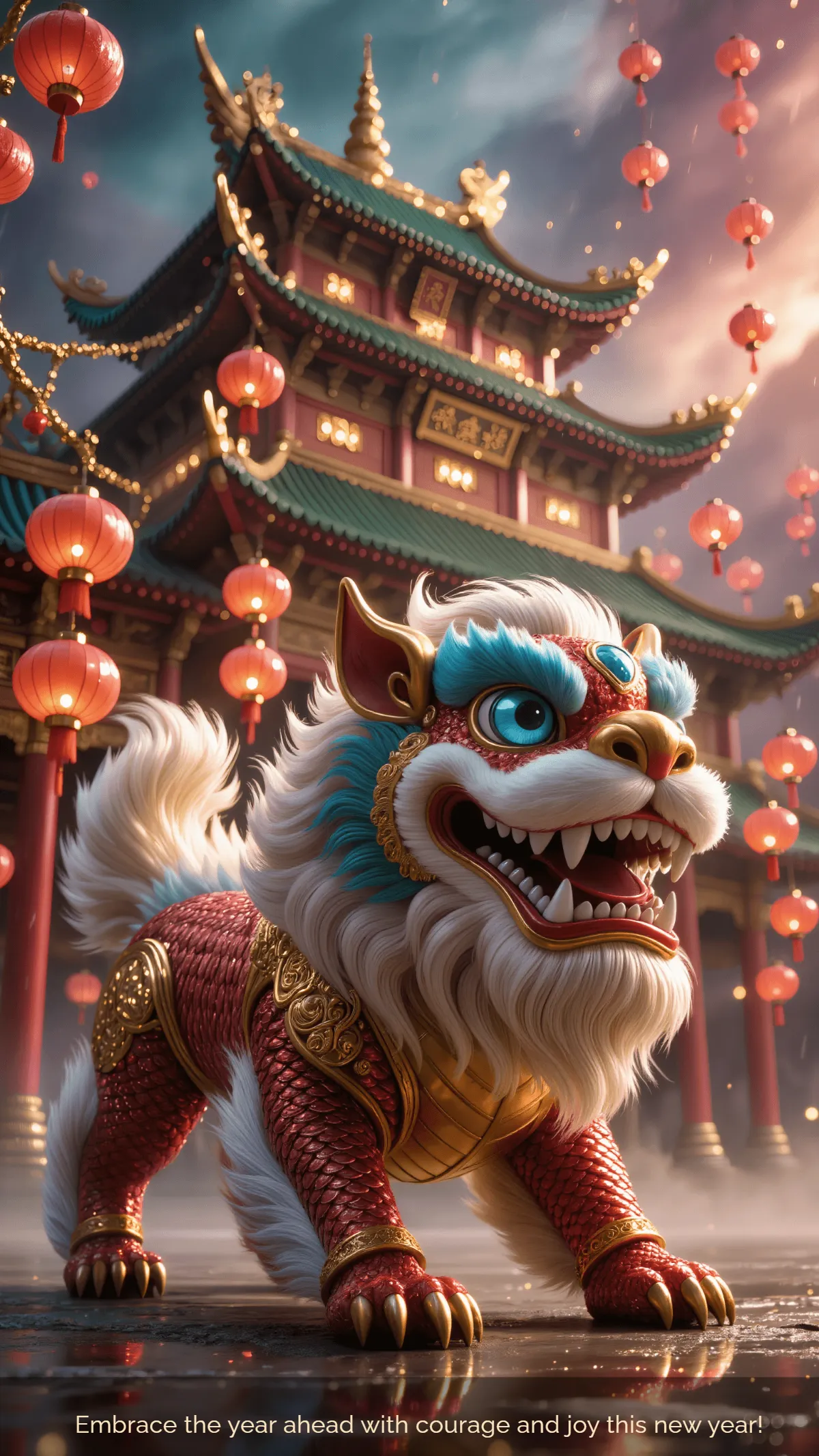 Free Chinese New Year Nian Wallpaper Template to Edit Online