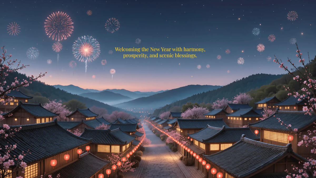 Free Chinese New Year Landscape Background Template to Edit Online