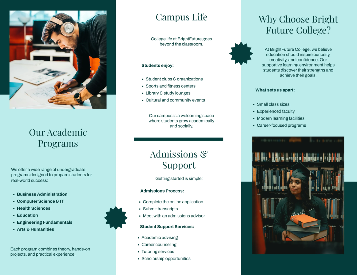 Free College Education Brochure Template to Edit Online