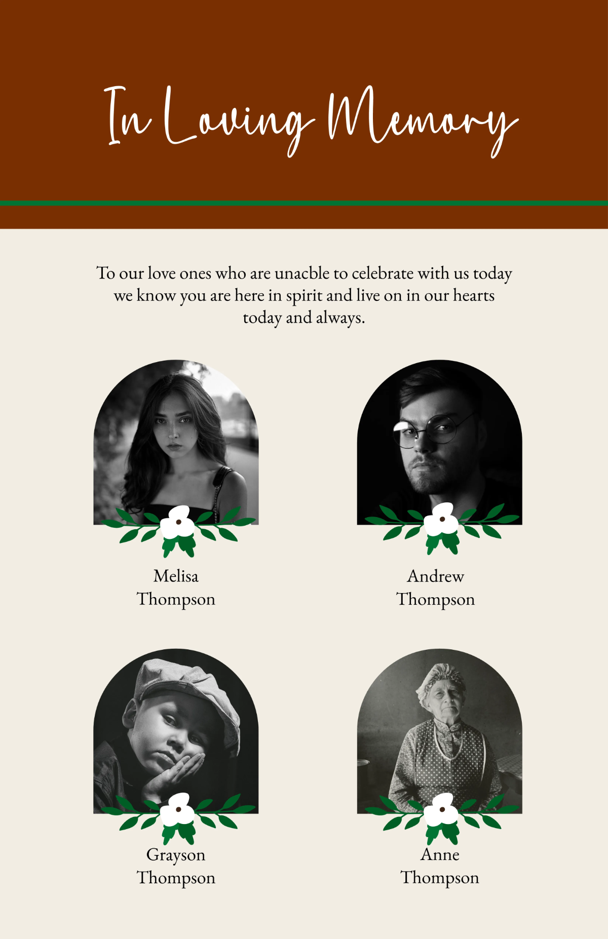 Free In Loving Memory Memorial Plaque Template to Edit Online