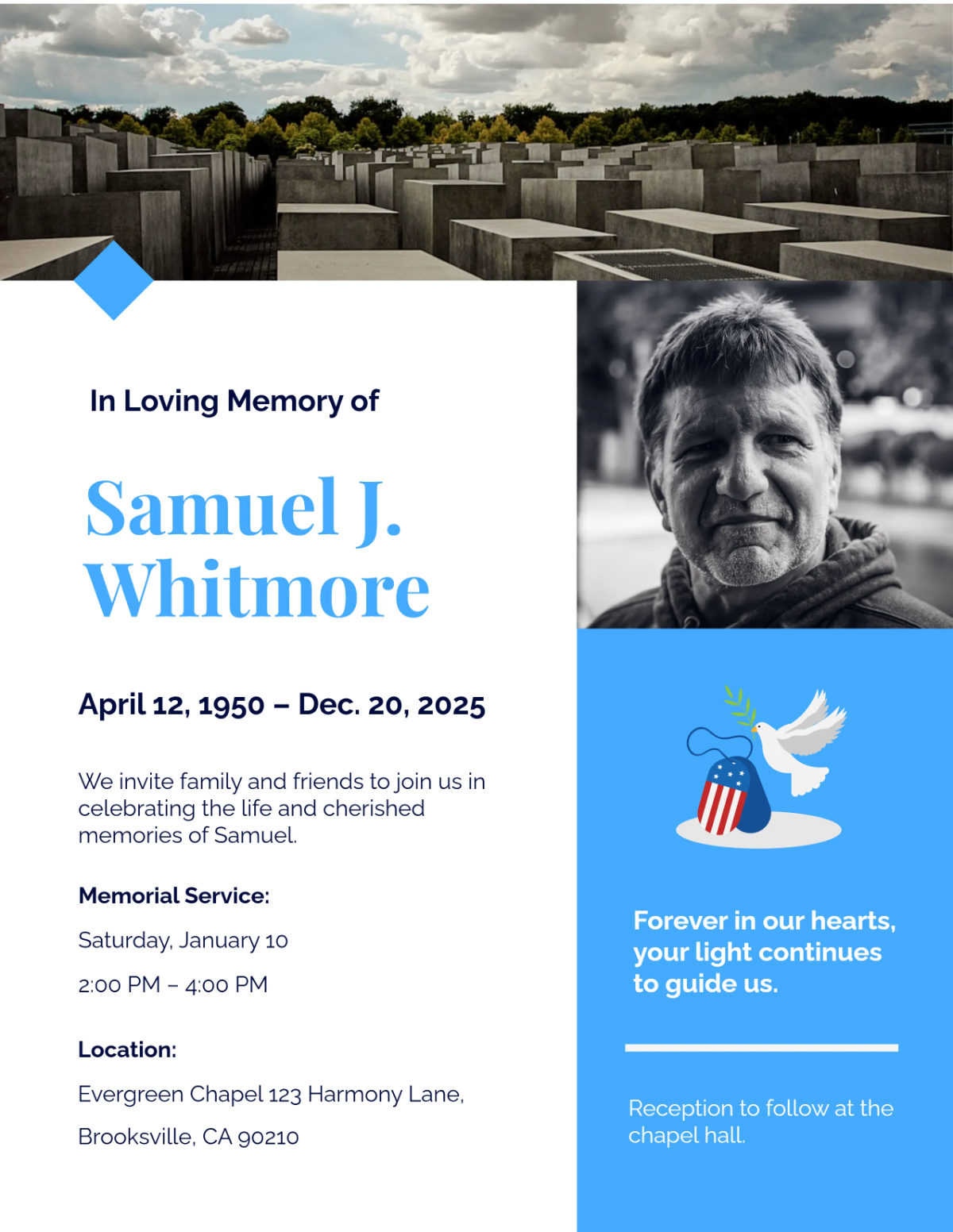 Free In loving Memory Memorial Flyer Template to Edit Online