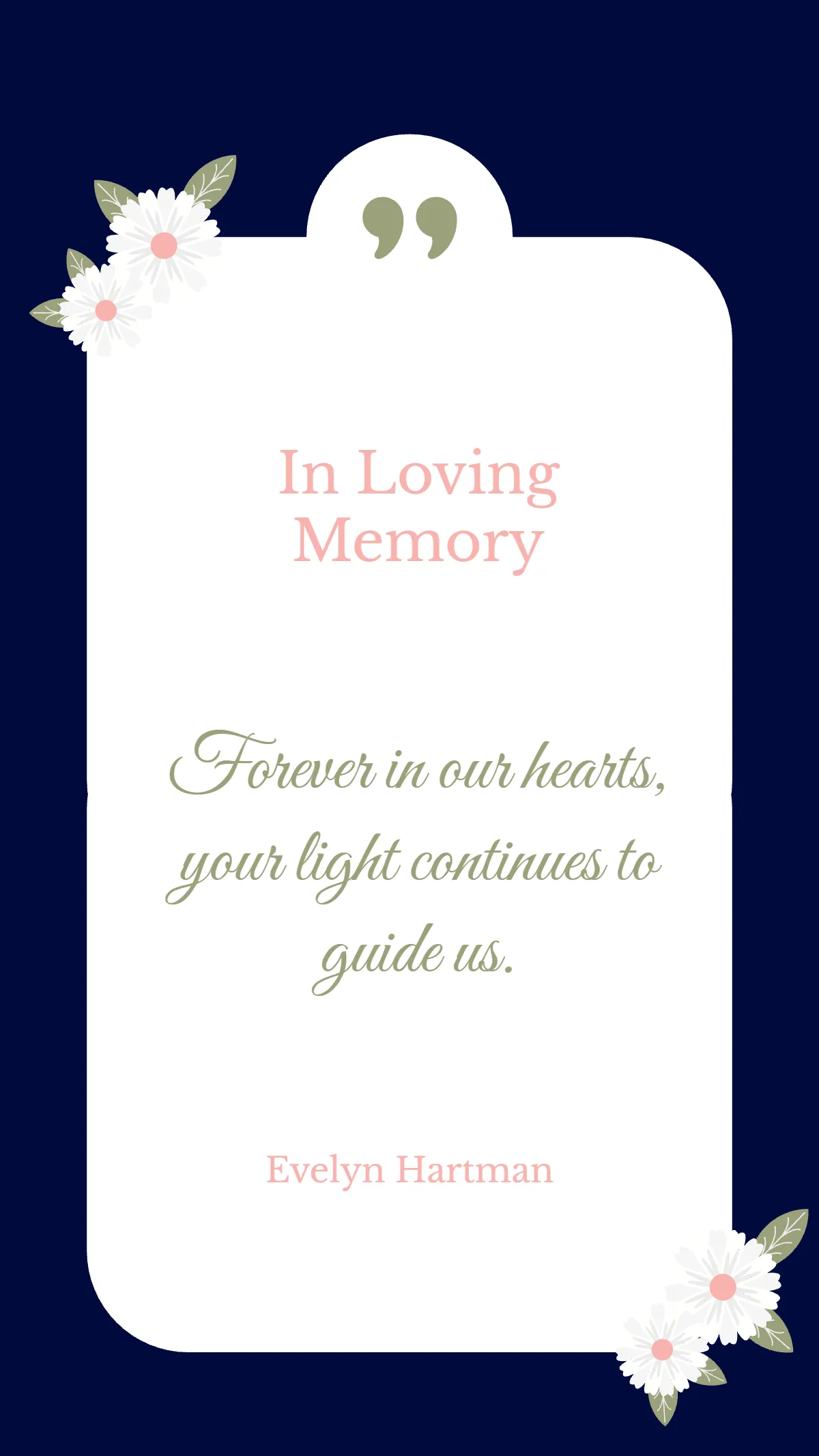 In loving Memory Quote Template