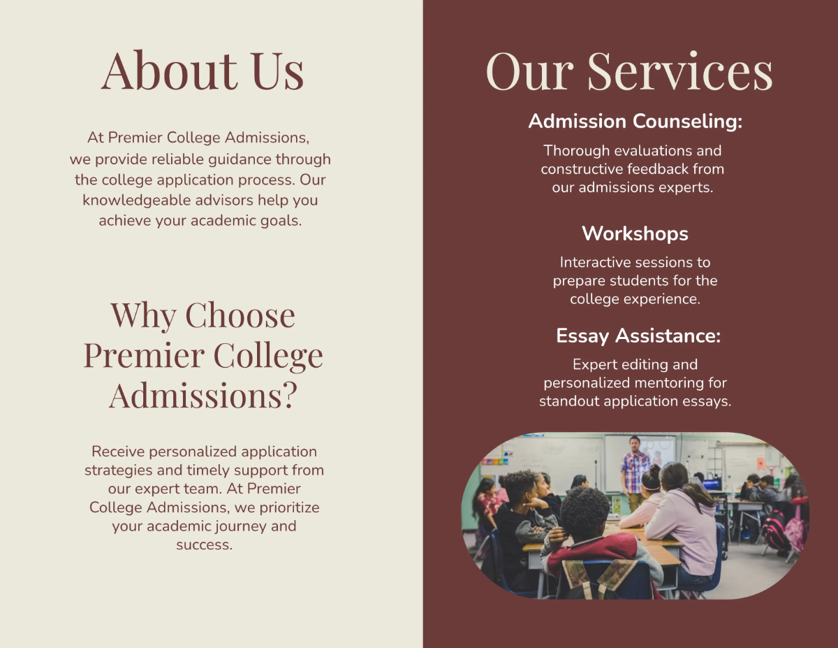 Free Professional College Admission Brochure Template to Edit Online