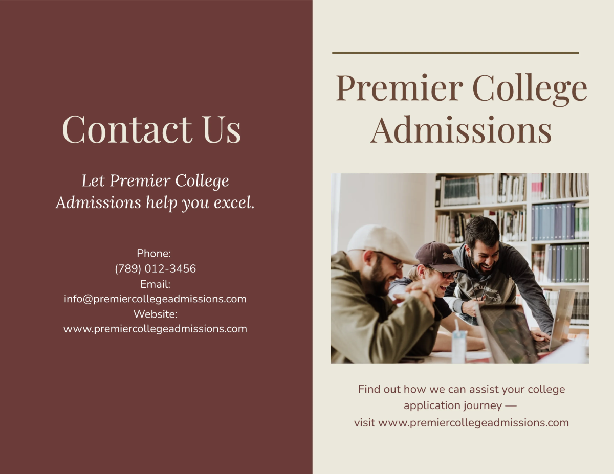 Free Professional College Admission Brochure Template to Edit Online