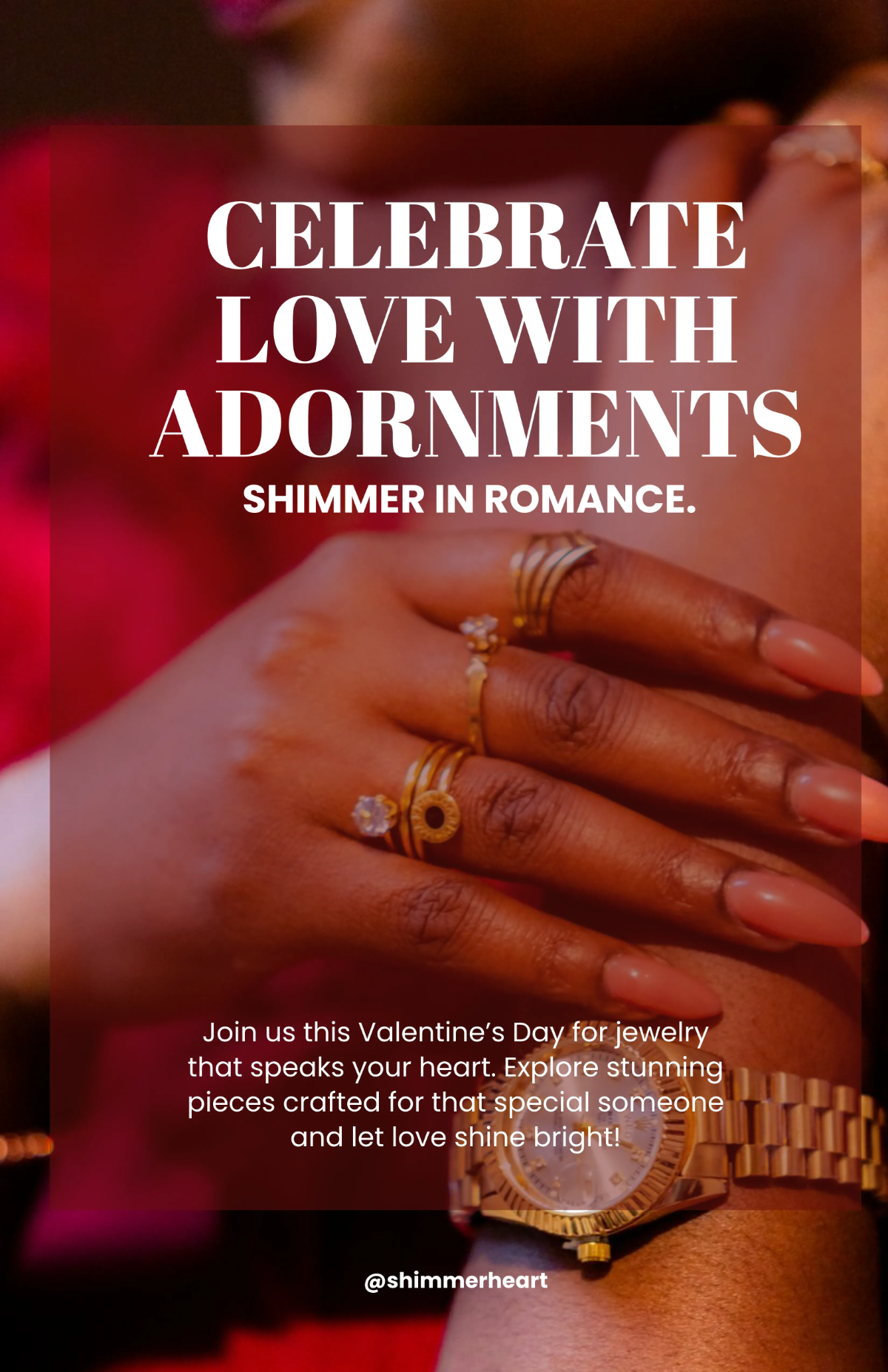 Free Valentines Day Jewelry Poster Template to Edit Online