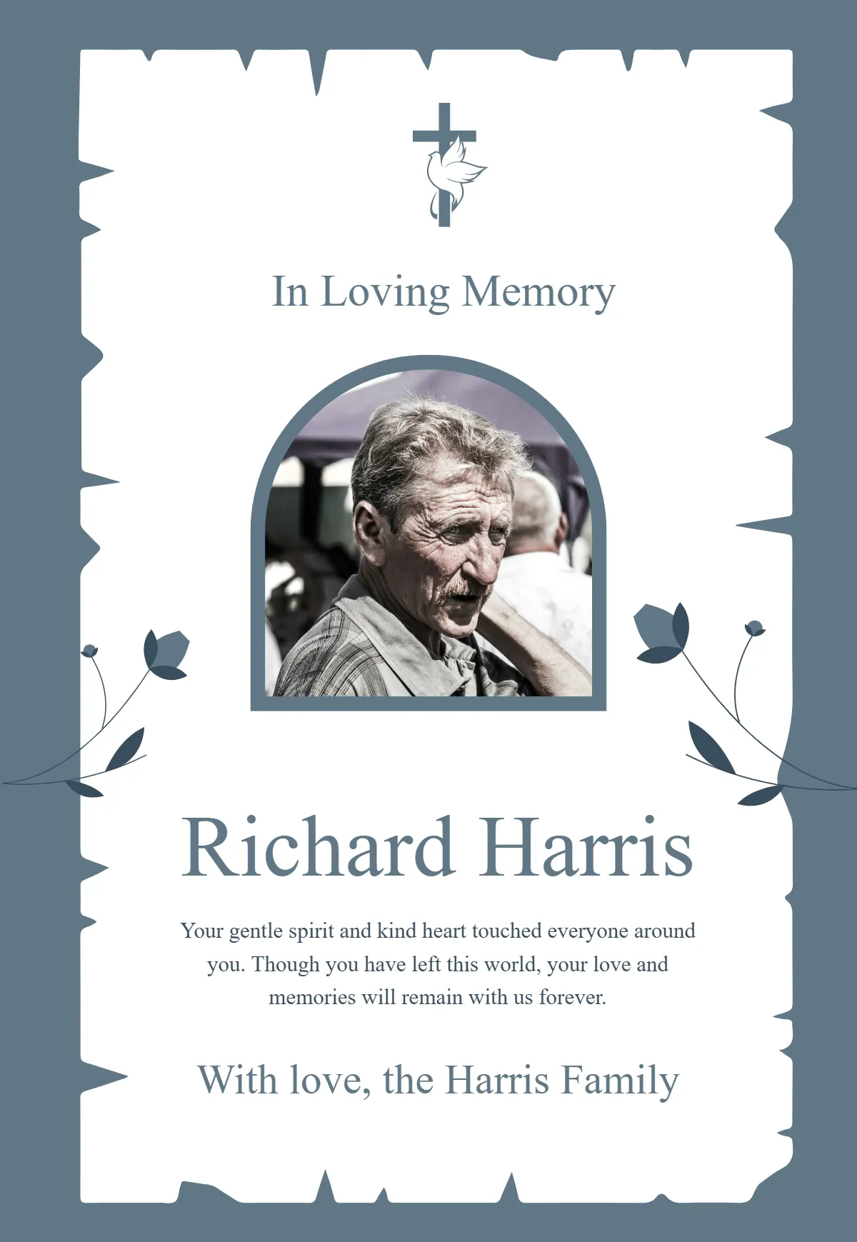 Free In loving Memory Memorial Card Template to Edit Online
