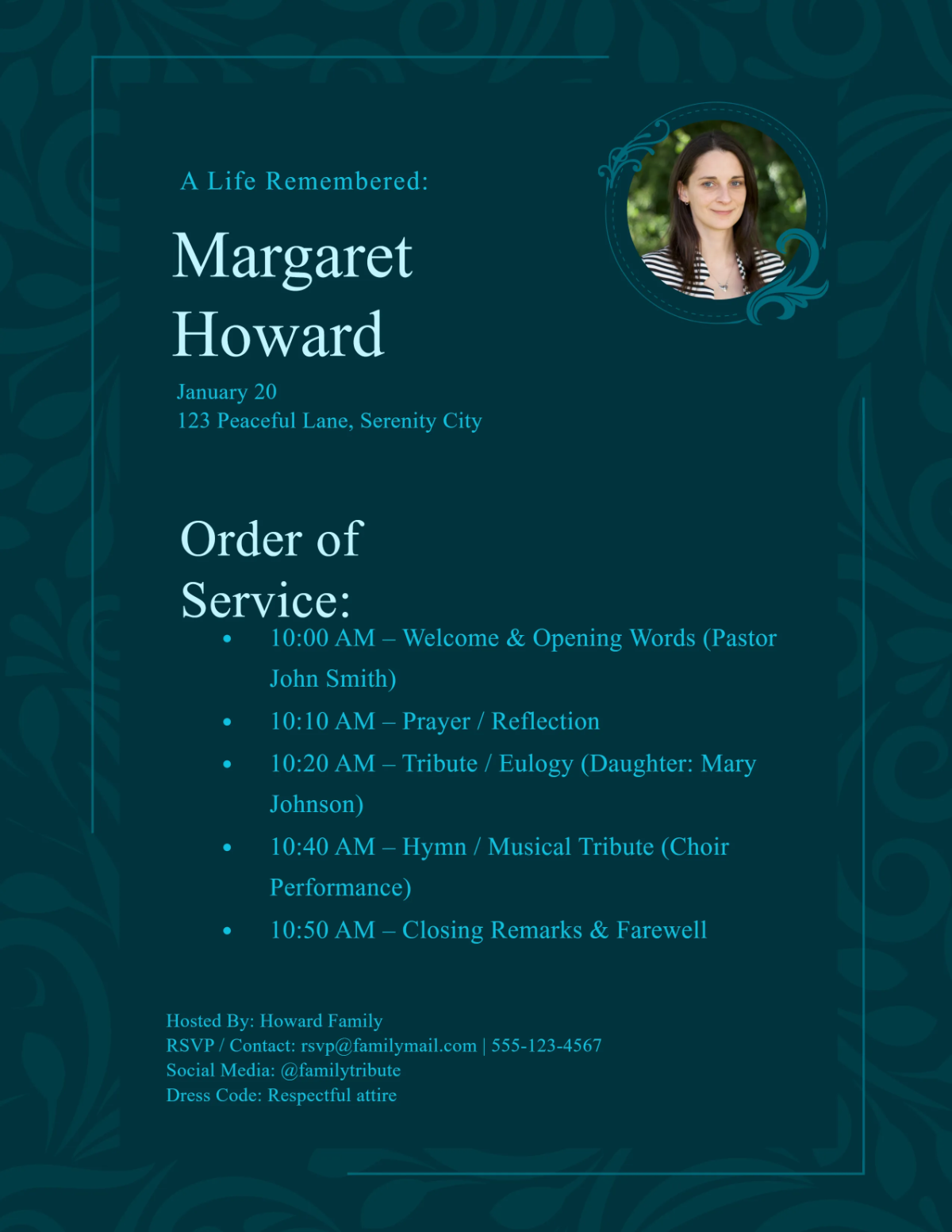 Free In loving Memory Funeral Program Template to Edit Online