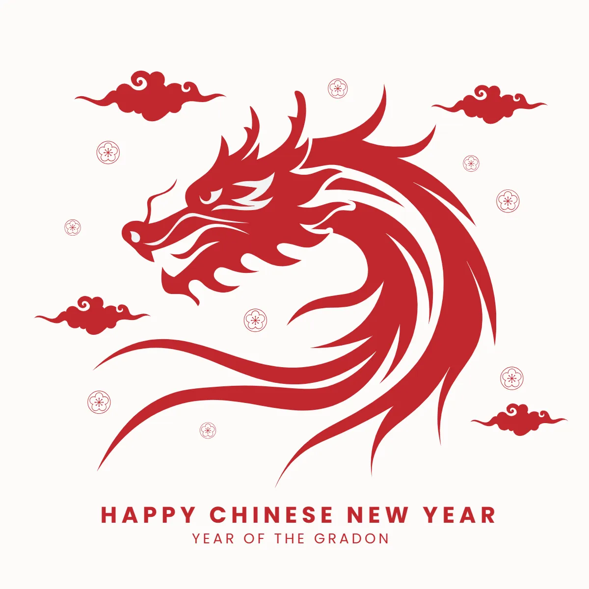 Chinese New Year Red Dragon Clip Art Templates