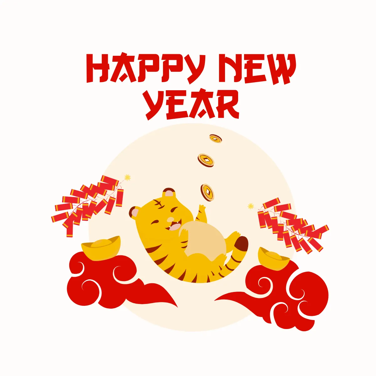 Free Chinese New Year Cat Clip Art Templates to Edit Online