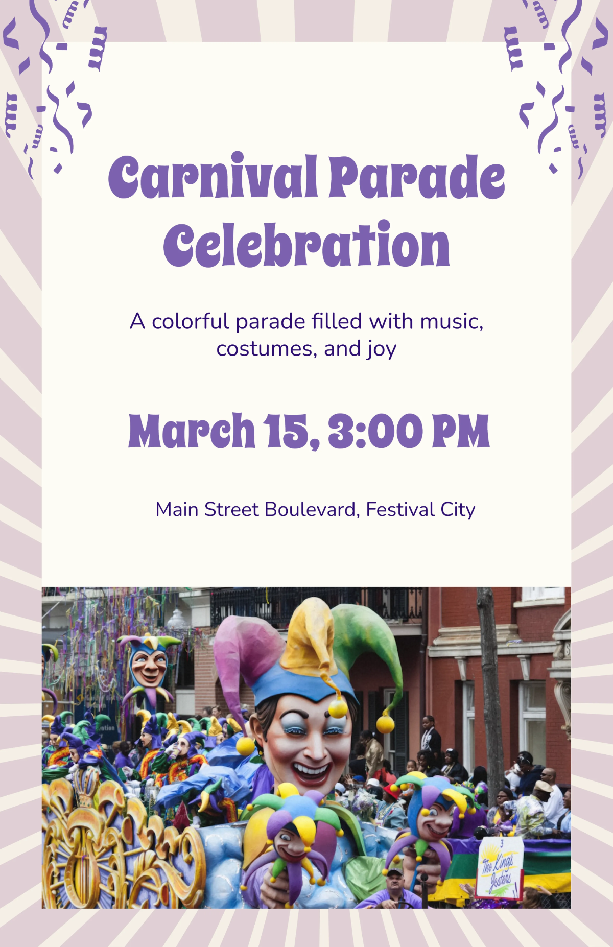 Free Carnival Parade Template to Edit Online