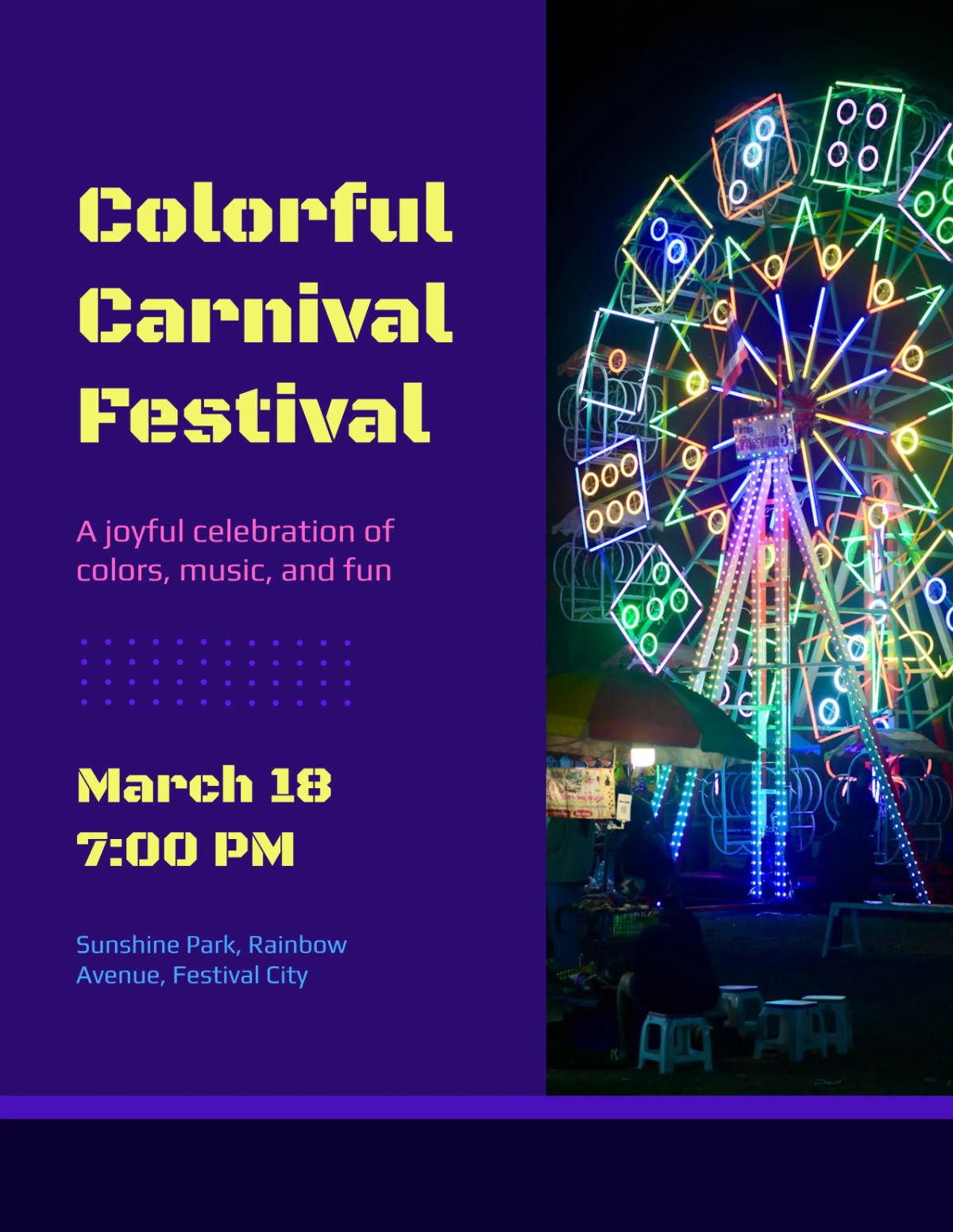 Free Colorful Carnival Flyer Template to Edit Online